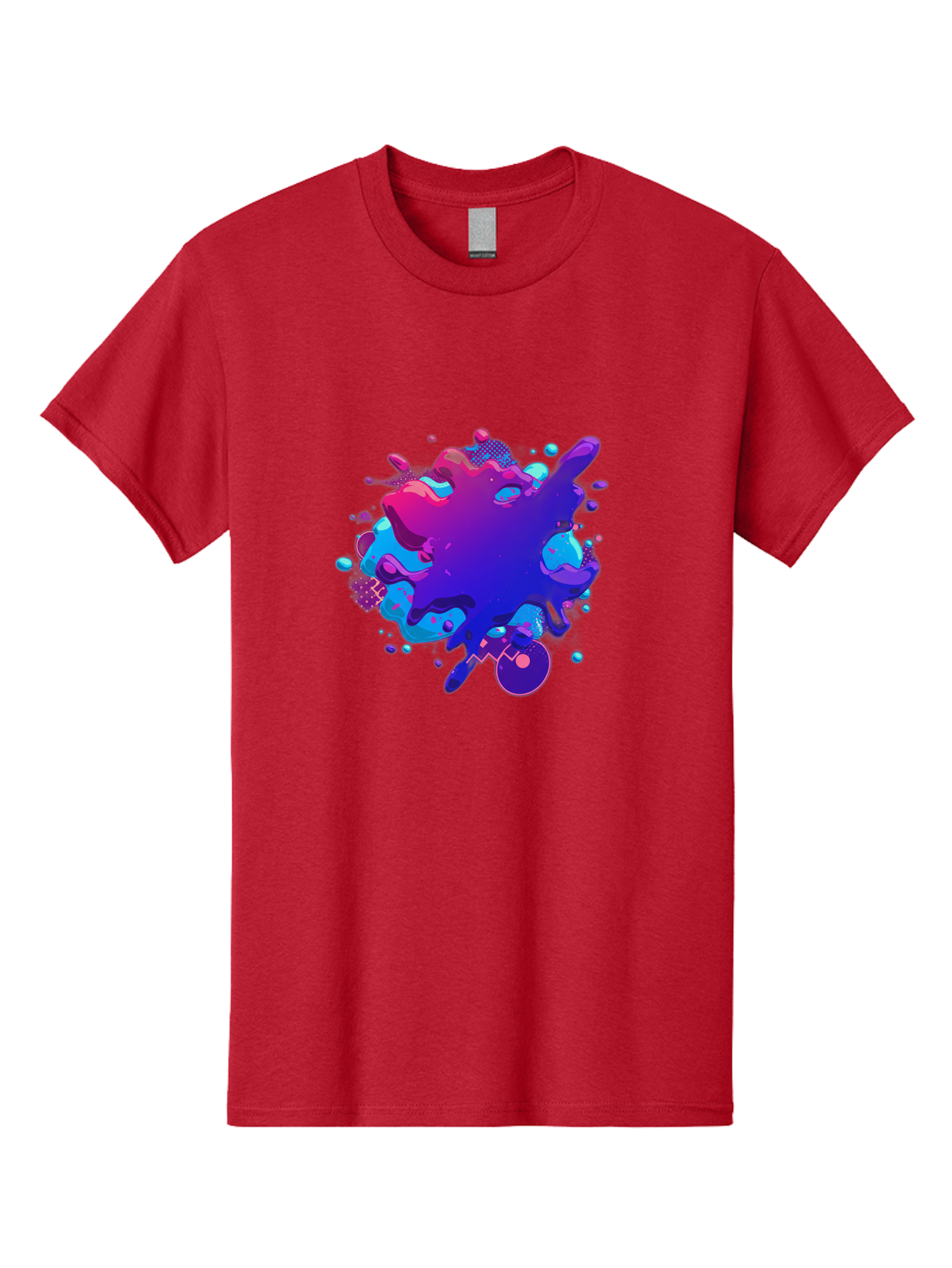 Liquid-Splash Men'S Graphic Tee, 100% Cotton, Comfortable Casual Summer Wear, Machine Washable, Purple Paint Splash, Vibrant Colors, Abstract Design, Fluid Art, Dynamic Shapes, Creative Expression, Colorful Splatter, Artistic Splash Baa923 25