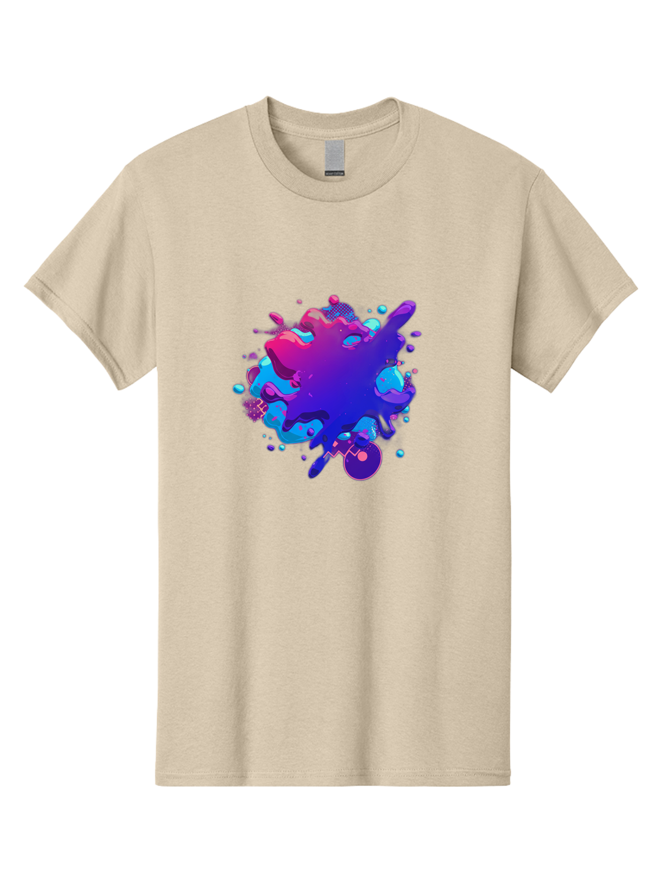 Liquid-Splash Men'S Graphic Tee, 100% Cotton, Comfortable Casual Summer Wear, Machine Washable, Purple Paint Splash, Vibrant Colors, Abstract Design, Fluid Art, Dynamic Shapes, Creative Expression, Colorful Splatter, Artistic Splash Baa923 19