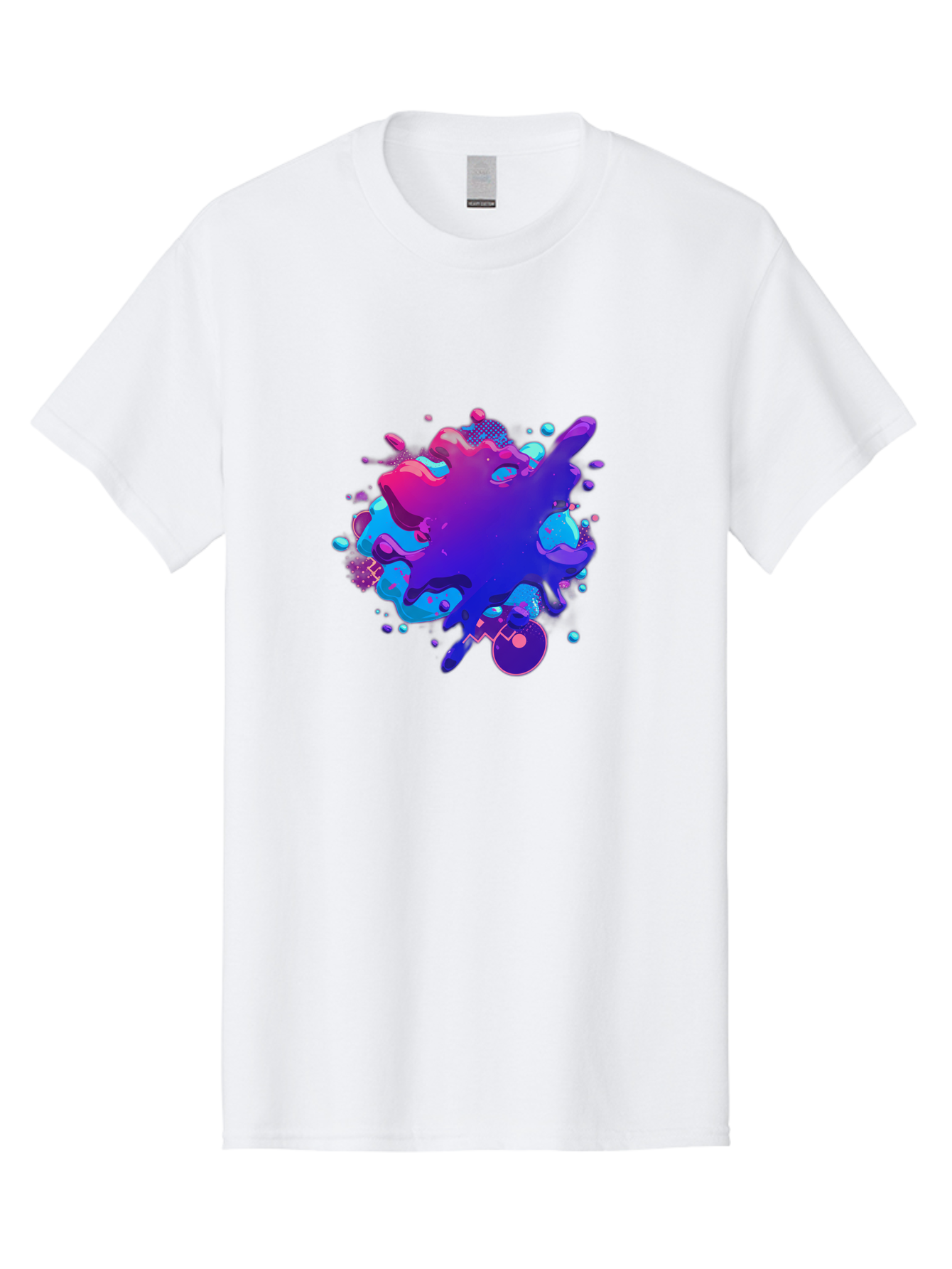Liquid-Splash Men'S Graphic Tee, 100% Cotton, Comfortable Casual Summer Wear, Machine Washable, Purple Paint Splash, Vibrant Colors, Abstract Design, Fluid Art, Dynamic Shapes, Creative Expression, Colorful Splatter, Artistic Splash Baa923 7
