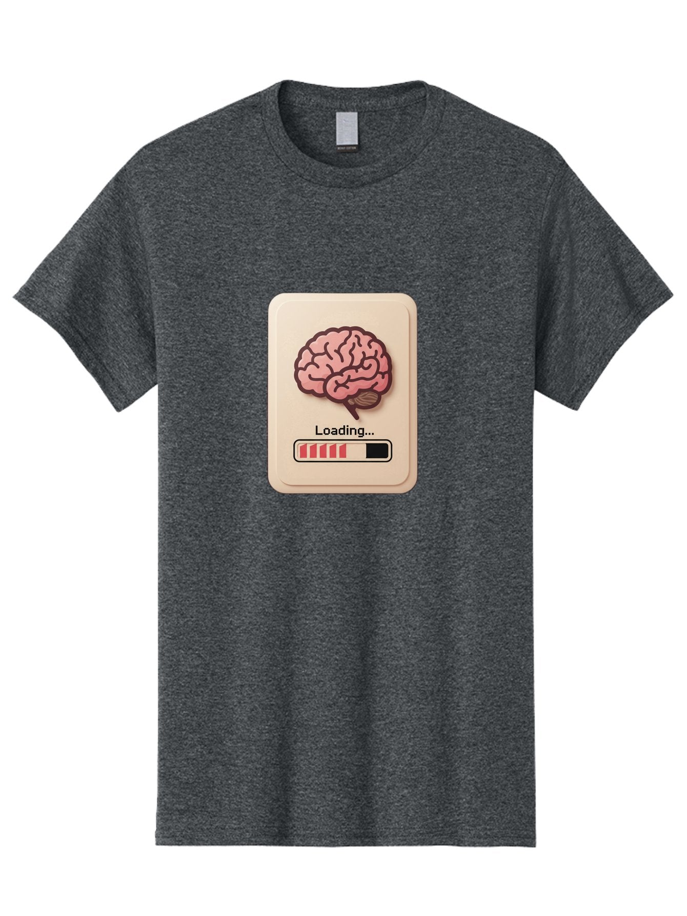 Loading-Brain Men'S Graphic Tee, 100% Cotton, Comfortable Casual Summer Wear, Machine Washable, Brain Loading Animation, Progress Bar, Cognitive Development, Mental Processing, Brain Function, Knowledge Acquisition Baa925 8