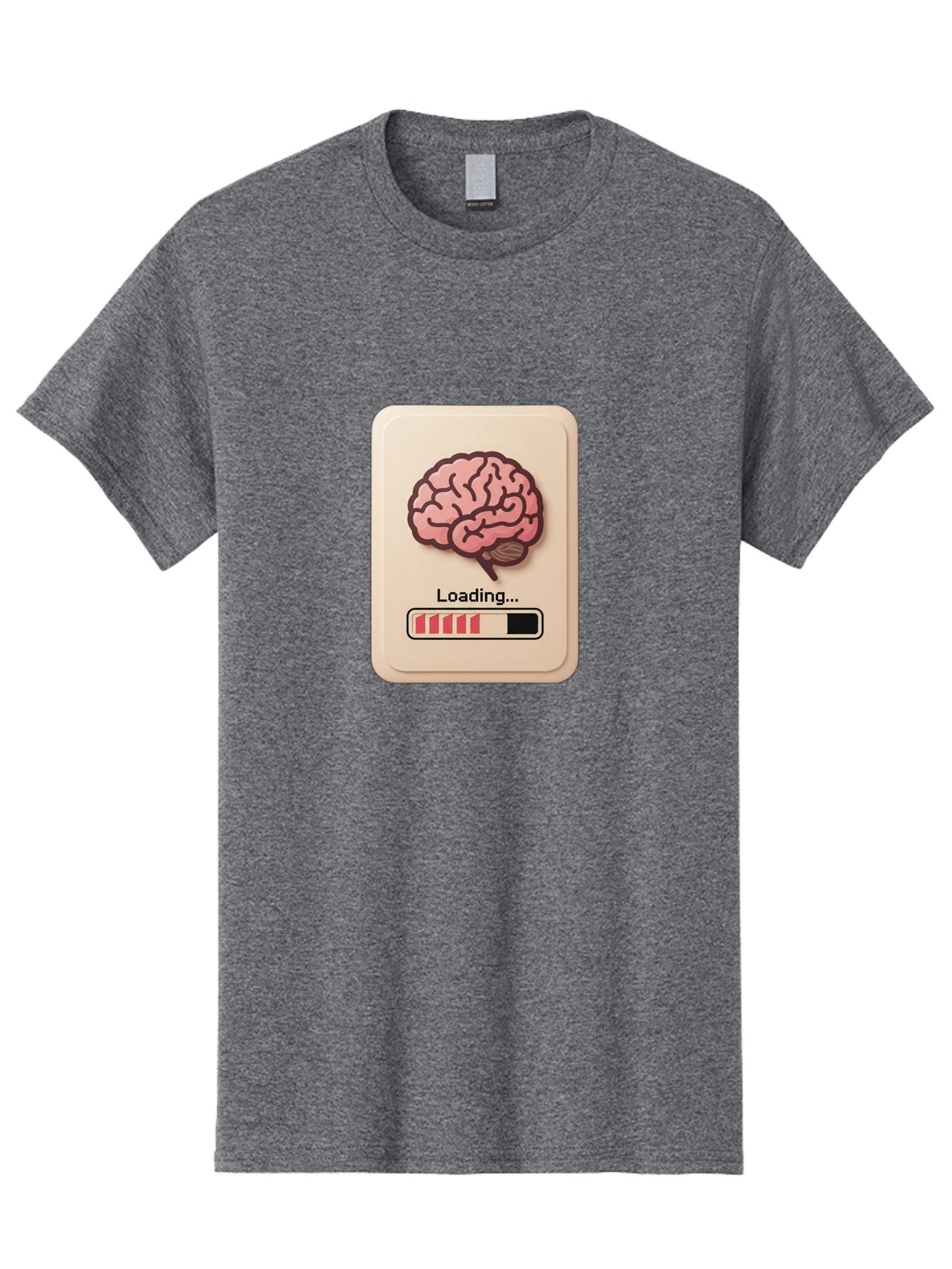 Loading-Brain Men'S Graphic Tee, 100% Cotton, Comfortable Casual Summer Wear, Machine Washable, Brain Loading Animation, Progress Bar, Cognitive Development, Mental Processing, Brain Function, Knowledge Acquisition Baa925 10