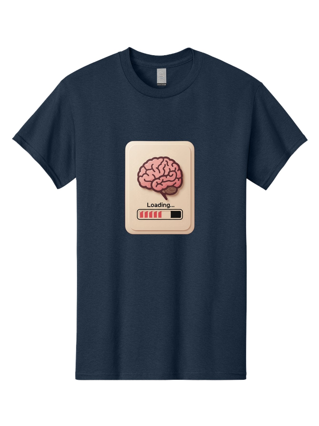 Loading-Brain Men'S Graphic Tee, 100% Cotton, Comfortable Casual Summer Wear, Machine Washable, Brain Loading Animation, Progress Bar, Cognitive Development, Mental Processing, Brain Function, Knowledge Acquisition Baa925 15