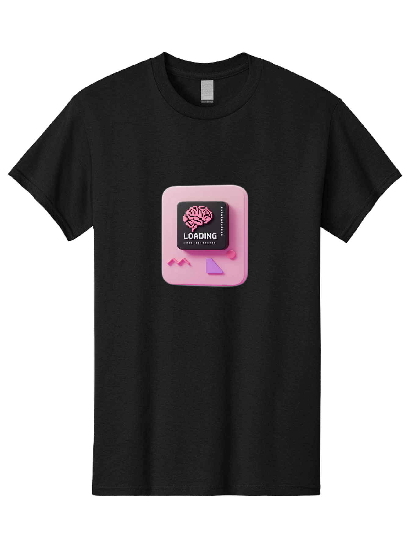 Loading Men'S Graphic Tee, 100% Cotton, Comfortable Casual Summer Wear, Machine Washable, Brain Loading, Progress Bar, Digital Brain, Artificial Intelligence, Cognitive Processing, Neural Network, Tech Icon, Futuristic Design, 3D Rendering, Baa926 7