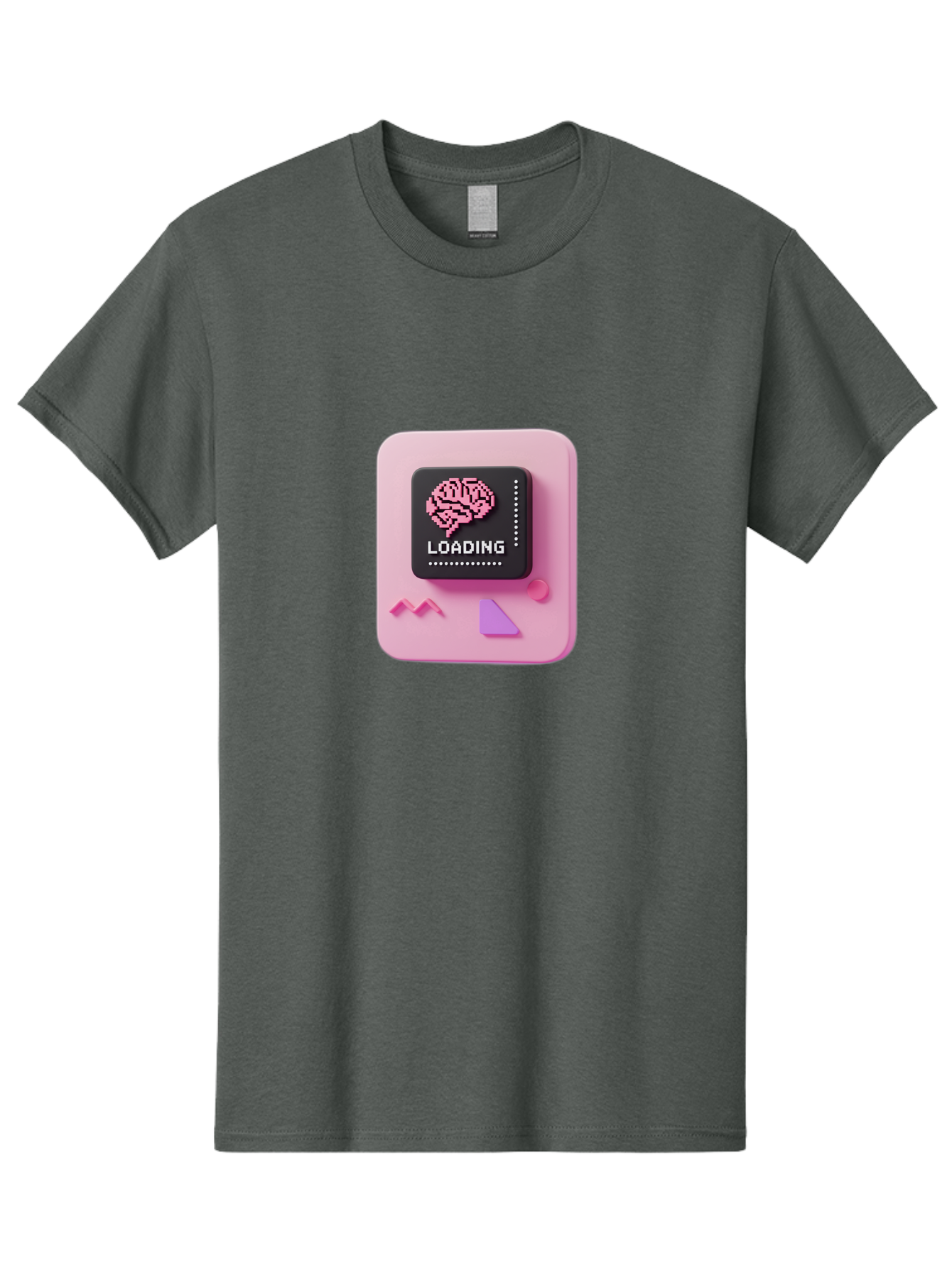 Loading Men'S Graphic Tee, 100% Cotton, Comfortable Casual Summer Wear, Machine Washable, Brain Loading, Progress Bar, Digital Brain, Artificial Intelligence, Cognitive Processing, Neural Network, Tech Icon, Futuristic Design, 3D Rendering, Baa926 5