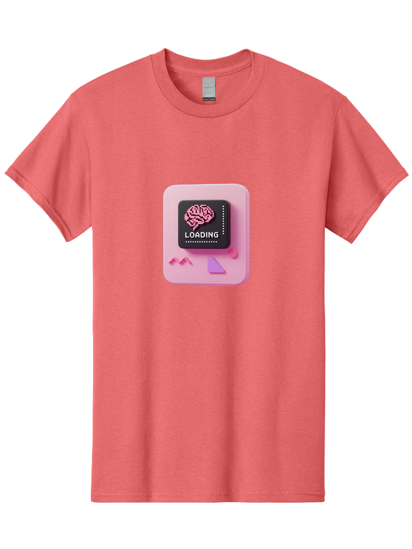 Loading Men'S Graphic Tee, 100% Cotton, Comfortable Casual Summer Wear, Machine Washable, Brain Loading, Progress Bar, Digital Brain, Artificial Intelligence, Cognitive Processing, Neural Network, Tech Icon, Futuristic Design, 3D Rendering, Baa926 9