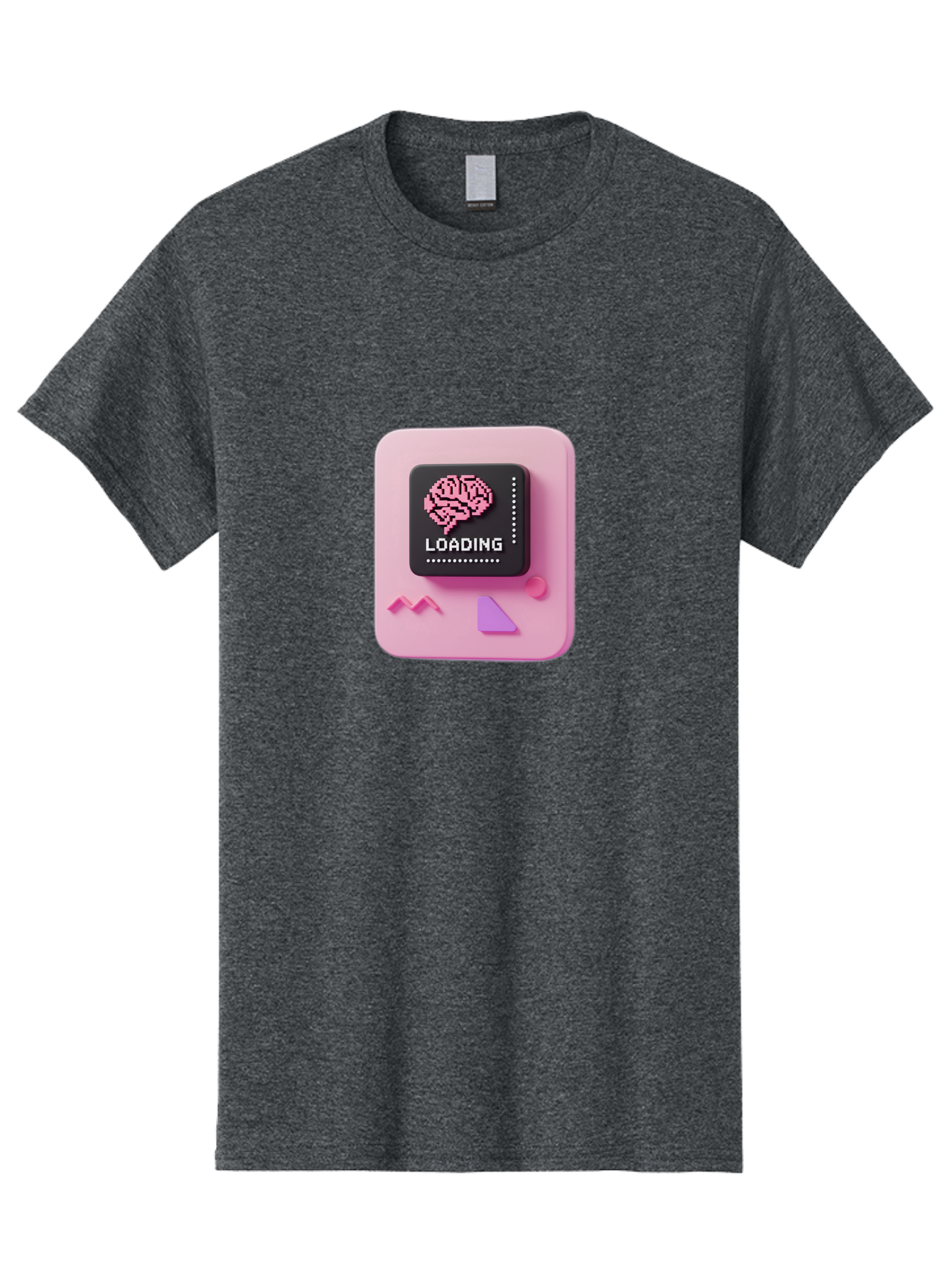Loading Men'S Graphic Tee, 100% Cotton, Comfortable Casual Summer Wear, Machine Washable, Brain Loading, Progress Bar, Digital Brain, Artificial Intelligence, Cognitive Processing, Neural Network, Tech Icon, Futuristic Design, 3D Rendering, Baa926 19