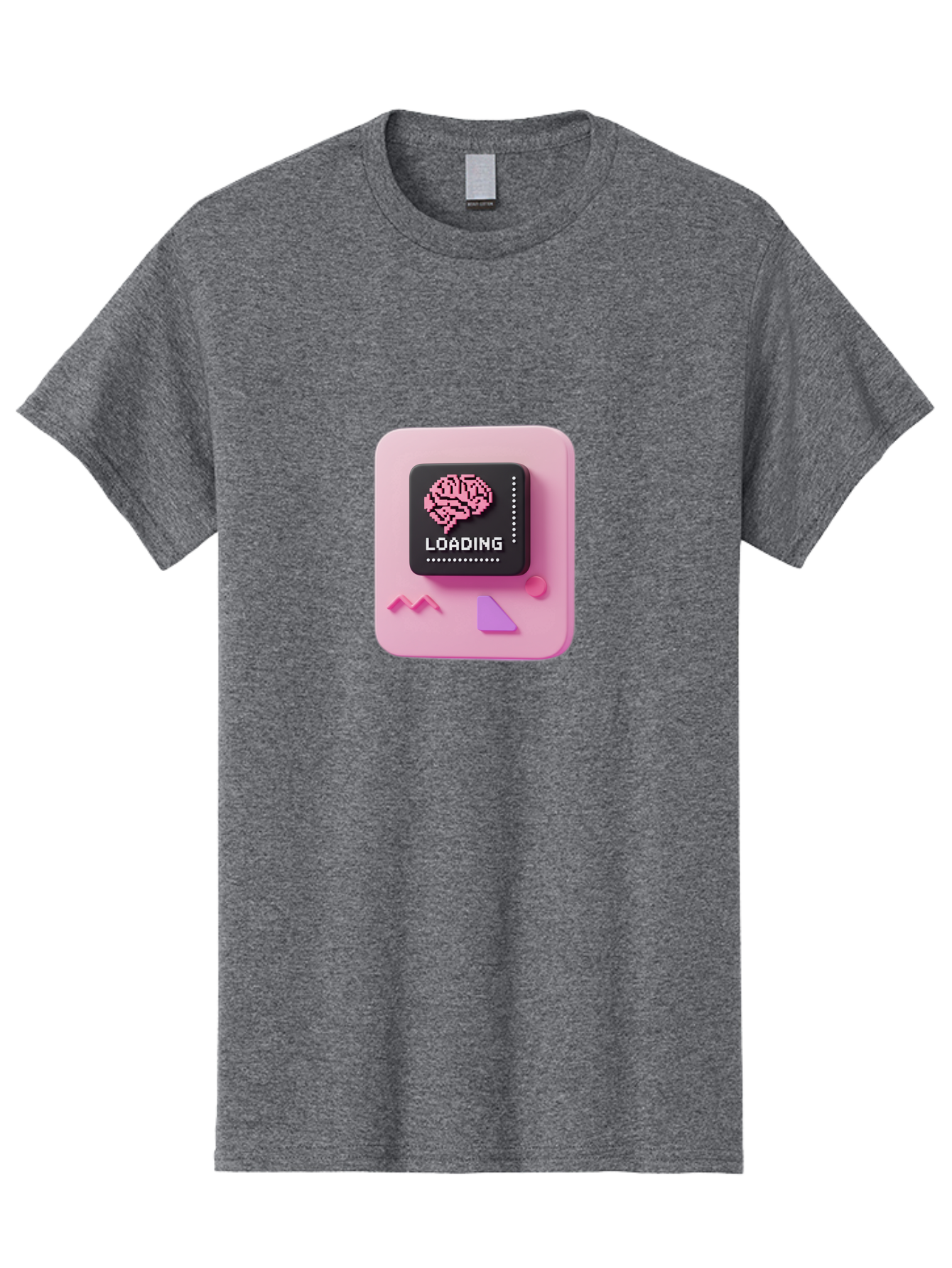 Loading Men'S Graphic Tee, 100% Cotton, Comfortable Casual Summer Wear, Machine Washable, Brain Loading, Progress Bar, Digital Brain, Artificial Intelligence, Cognitive Processing, Neural Network, Tech Icon, Futuristic Design, 3D Rendering, Baa926 13