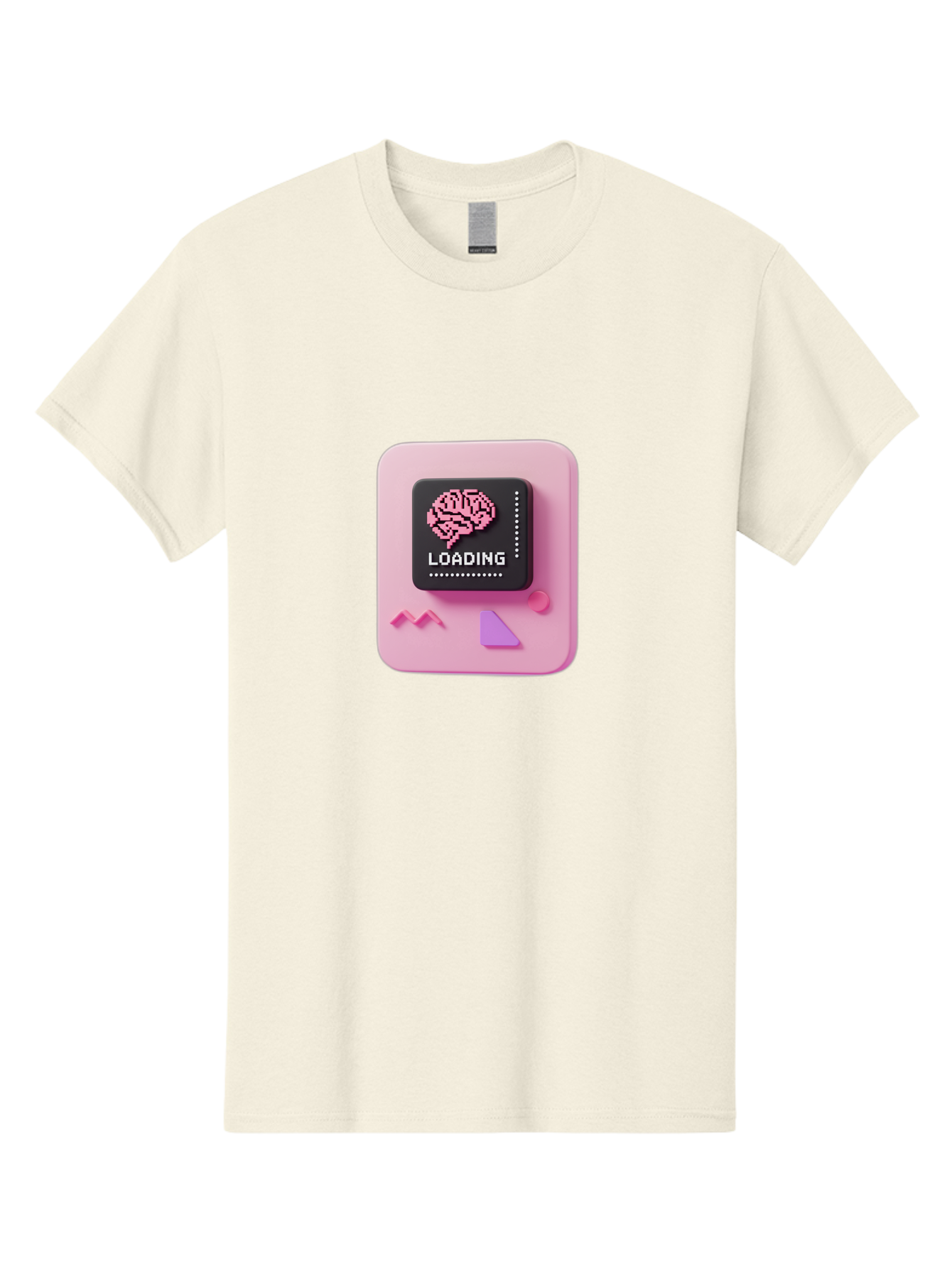 Loading Men'S Graphic Tee, 100% Cotton, Comfortable Casual Summer Wear, Machine Washable, Brain Loading, Progress Bar, Digital Brain, Artificial Intelligence, Cognitive Processing, Neural Network, Tech Icon, Futuristic Design, 3D Rendering, Baa926 27
