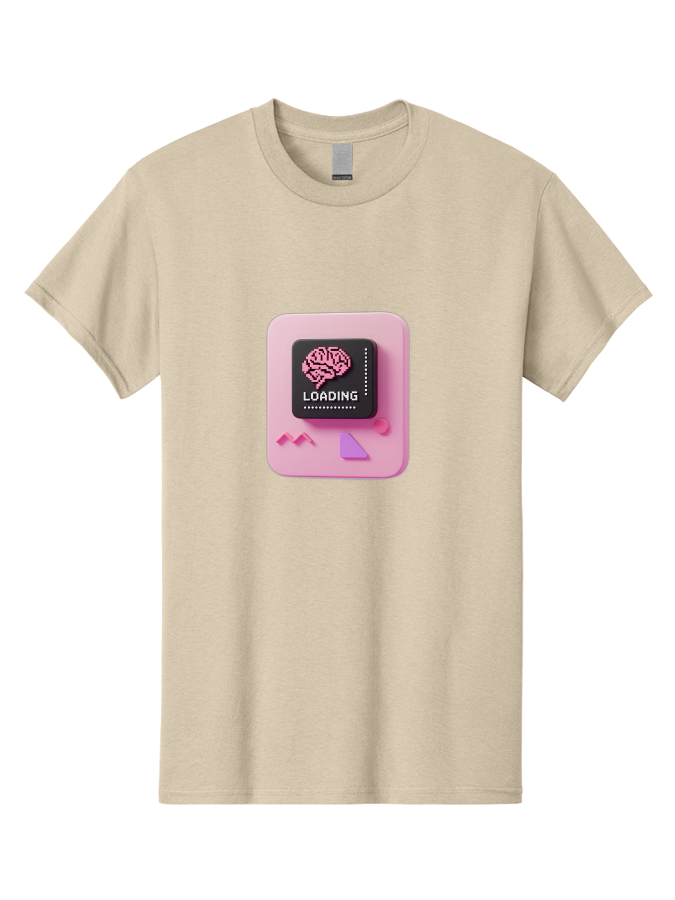 Loading Men'S Graphic Tee, 100% Cotton, Comfortable Casual Summer Wear, Machine Washable, Brain Loading, Progress Bar, Digital Brain, Artificial Intelligence, Cognitive Processing, Neural Network, Tech Icon, Futuristic Design, 3D Rendering, Baa926 21