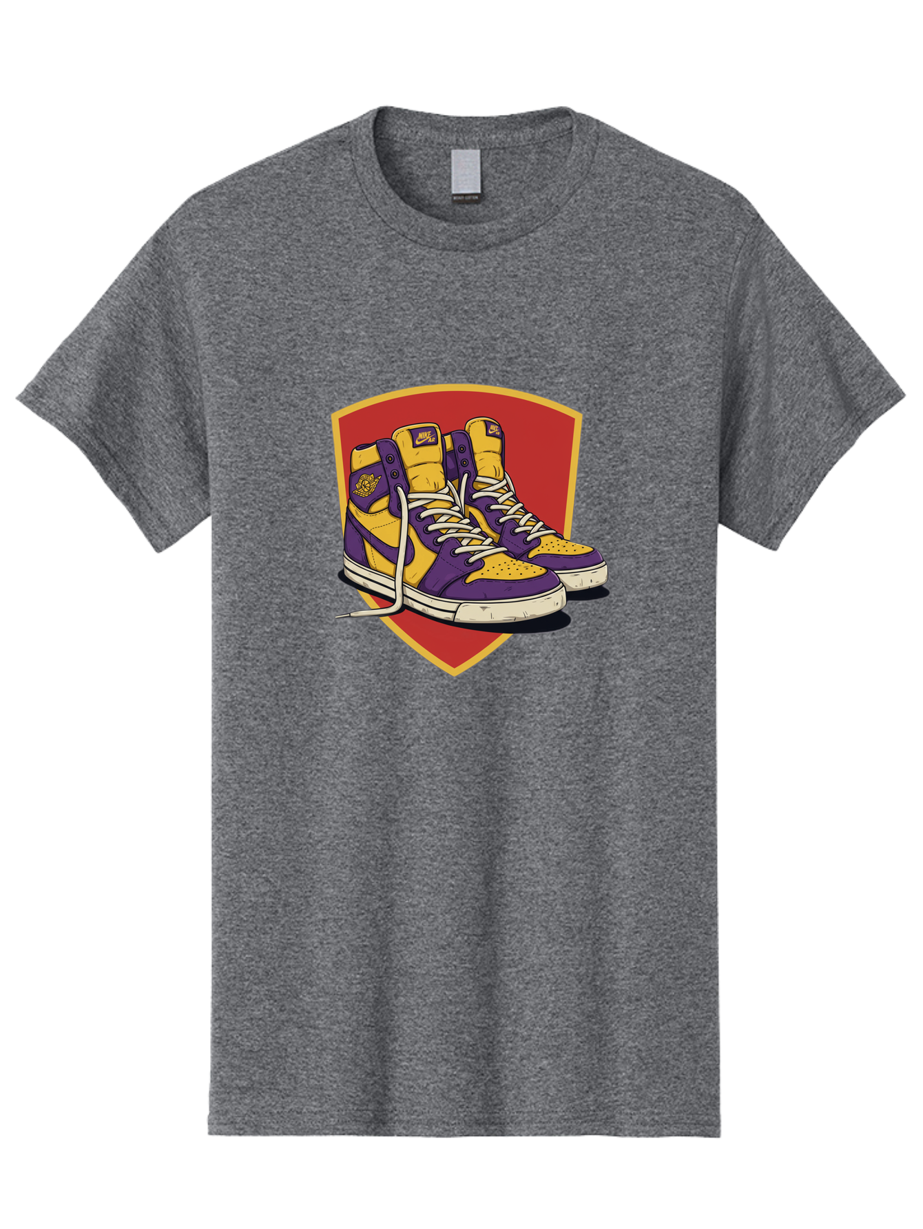 Los-Angeles-Lakers Men'S Graphic Tee, 100% Cotton, Comfortable Casual Summer Wear, Machine Washable, Purple And Yellow Air Jordan Sneakers, Nike Logo, Yellow And Purple Color Scheme, White Laces, Athletic Footwear, Sports Shoes, Baa928 15