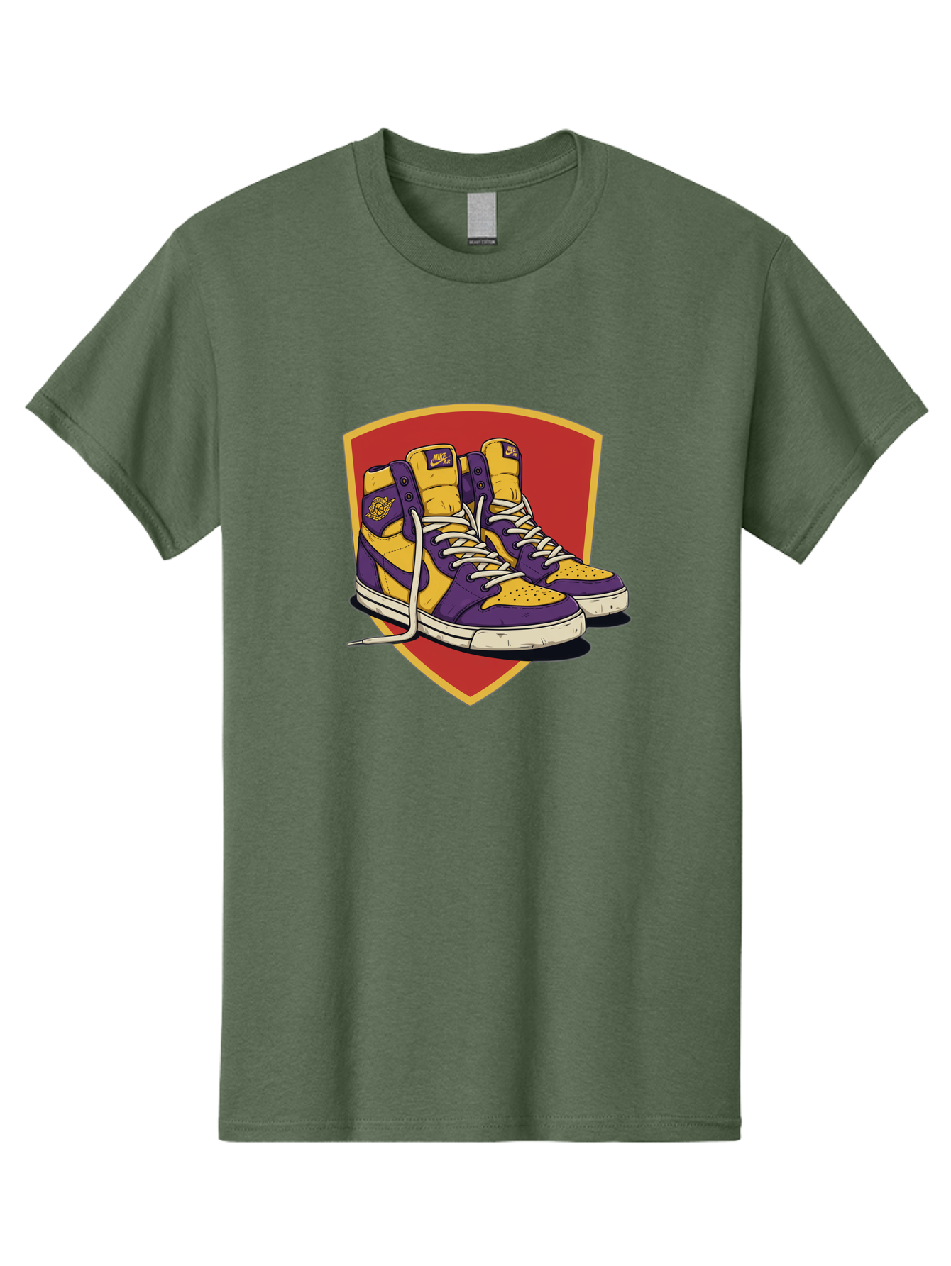 Los-Angeles-Lakers Men'S Graphic Tee, 100% Cotton, Comfortable Casual Summer Wear, Machine Washable, Purple And Yellow Air Jordan Sneakers, Nike Logo, Yellow And Purple Color Scheme, White Laces, Athletic Footwear, Sports Shoes, Baa928 9