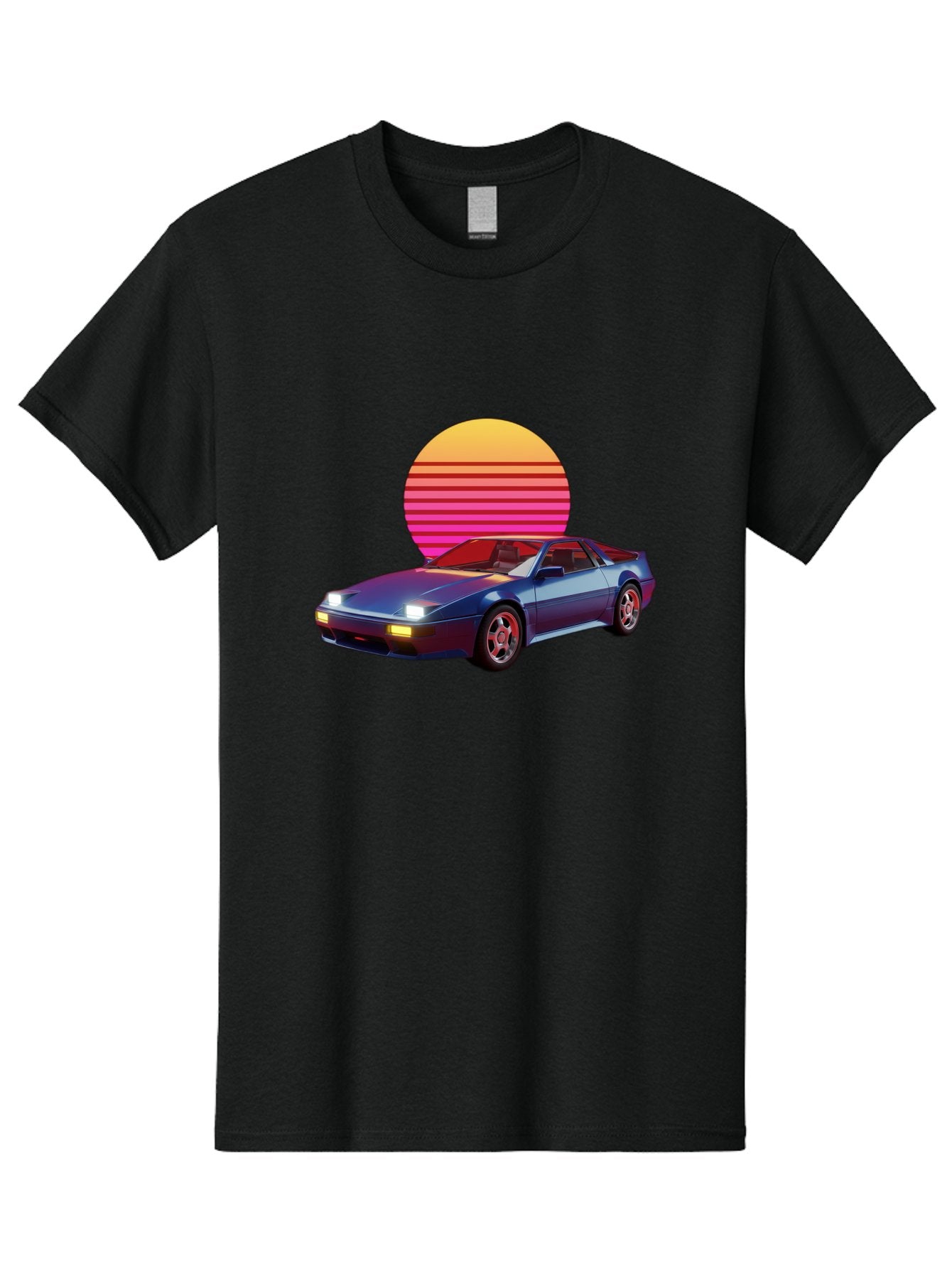 Lotus-Esprit Men'S Graphic Tee, 100% Cotton, Comfortable Casual Summer Wear, Machine Washable, Nissan 280Zx, Retro Futuristic Car, Sports Car, Vintage Automobile, Synthwave Art, Neon Lights, Gradient Sun, Retro Aesthetic, Synthwave Style Baa929 6