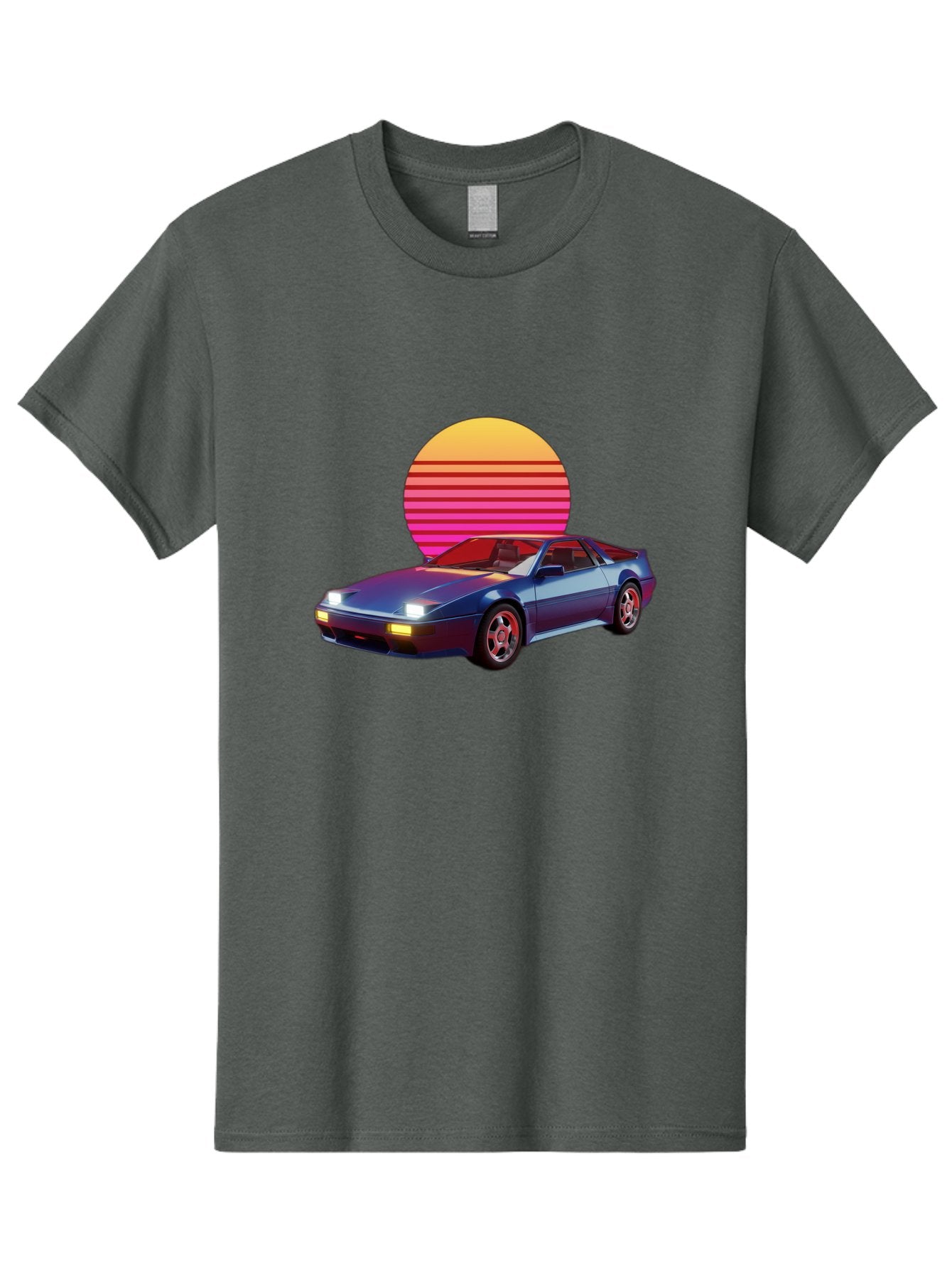 Lotus-Esprit Men'S Graphic Tee, 100% Cotton, Comfortable Casual Summer Wear, Machine Washable, Nissan 280Zx, Retro Futuristic Car, Sports Car, Vintage Automobile, Synthwave Art, Neon Lights, Gradient Sun, Retro Aesthetic, Synthwave Style Baa929 12