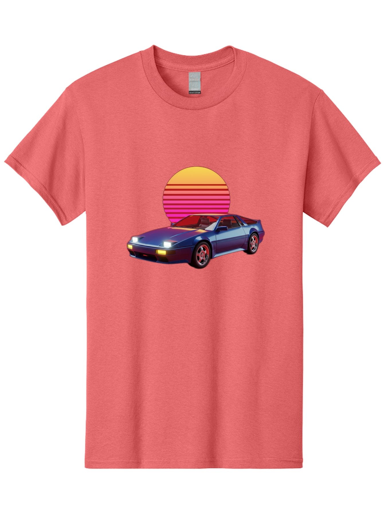 Lotus-Esprit Men'S Graphic Tee, 100% Cotton, Comfortable Casual Summer Wear, Machine Washable, Nissan 280Zx, Retro Futuristic Car, Sports Car, Vintage Automobile, Synthwave Art, Neon Lights, Gradient Sun, Retro Aesthetic, Synthwave Style Baa929 13