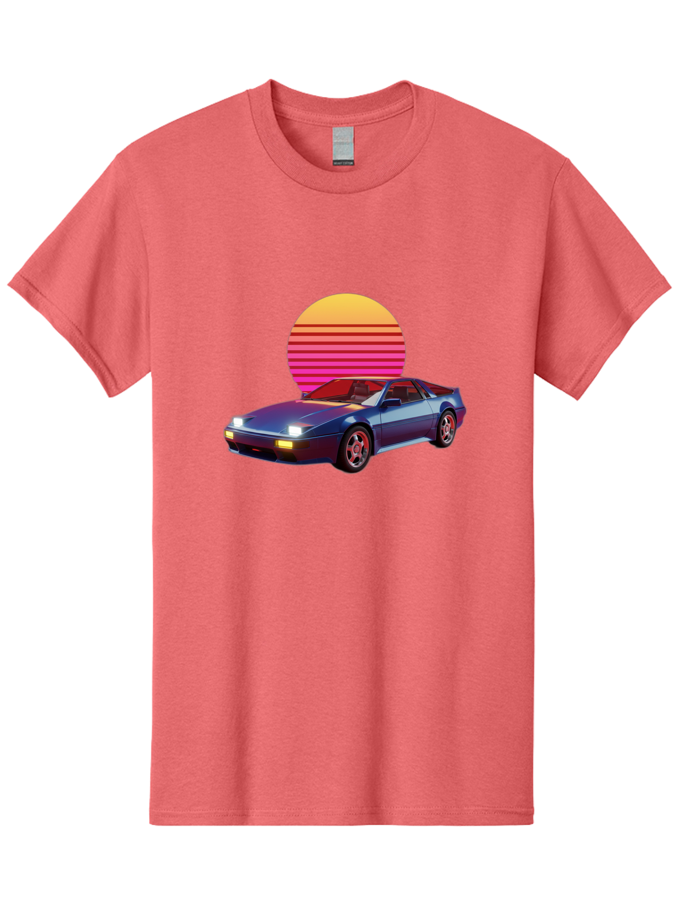 Lotus-Esprit Men'S Graphic Tee, 100% Cotton, Comfortable Casual Summer Wear, Machine Washable, Nissan 280Zx, Retro Futuristic Car, Sports Car, Vintage Automobile, Synthwave Art, Neon Lights, Gradient Sun, Retro Aesthetic, Synthwave Style Baa929 29
