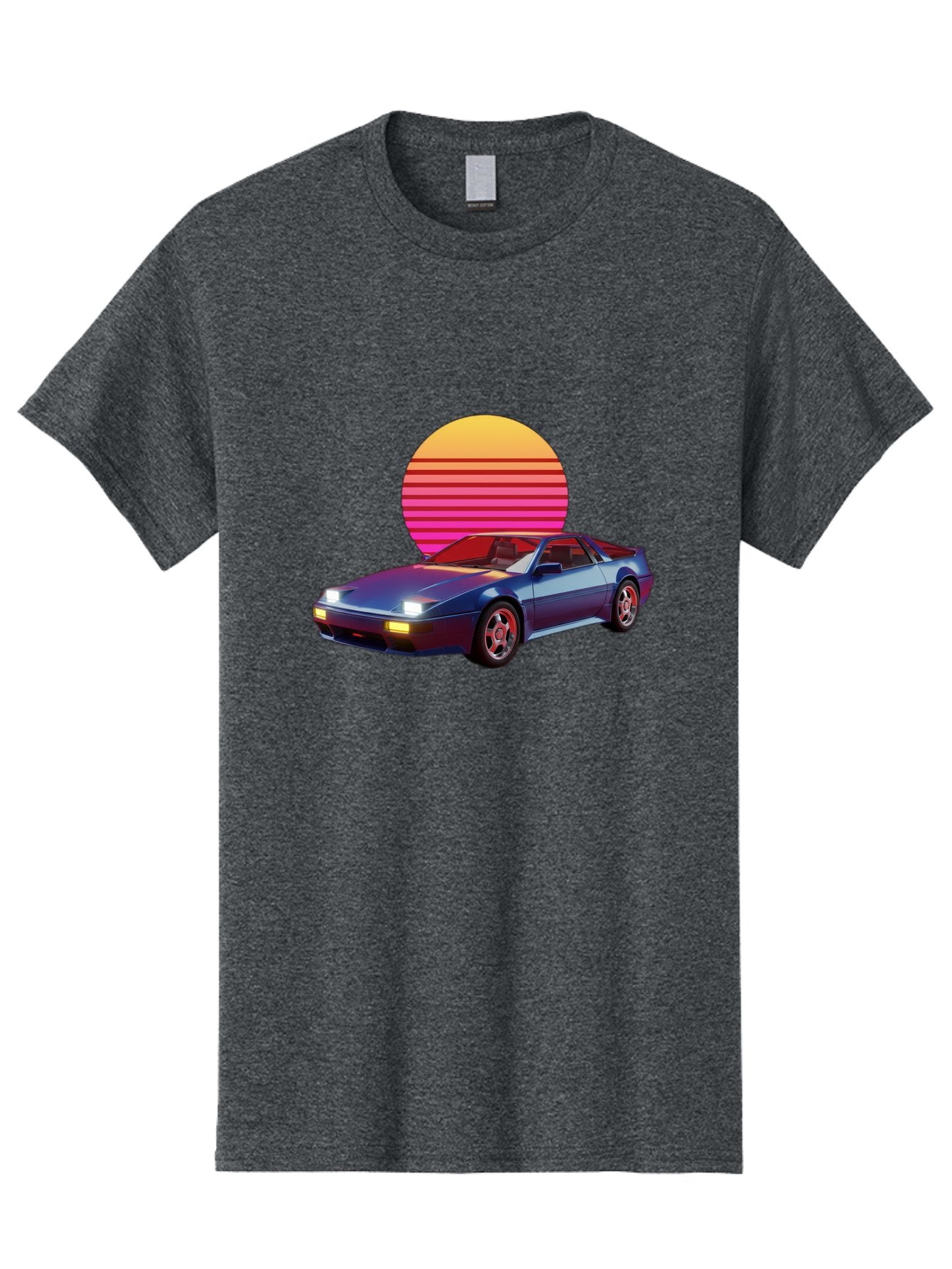 Lotus-Esprit Men'S Graphic Tee, 100% Cotton, Comfortable Casual Summer Wear, Machine Washable, Nissan 280Zx, Retro Futuristic Car, Sports Car, Vintage Automobile, Synthwave Art, Neon Lights, Gradient Sun, Retro Aesthetic, Synthwave Style Baa929 3