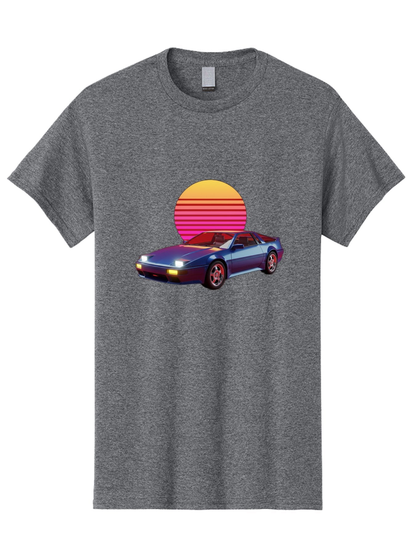 Lotus-Esprit Men'S Graphic Tee, 100% Cotton, Comfortable Casual Summer Wear, Machine Washable, Nissan 280Zx, Retro Futuristic Car, Sports Car, Vintage Automobile, Synthwave Art, Neon Lights, Gradient Sun, Retro Aesthetic, Synthwave Style Baa929
