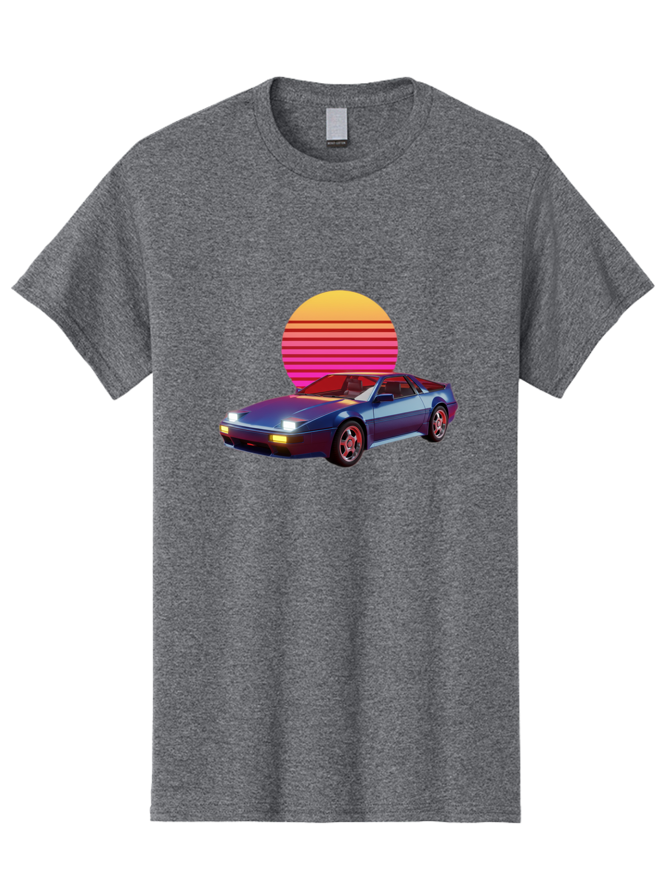 Lotus-Esprit Men'S Graphic Tee, 100% Cotton, Comfortable Casual Summer Wear, Machine Washable, Nissan 280Zx, Retro Futuristic Car, Sports Car, Vintage Automobile, Synthwave Art, Neon Lights, Gradient Sun, Retro Aesthetic, Synthwave Style Baa929 19