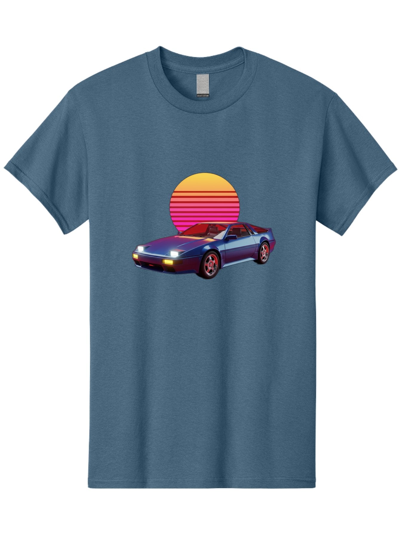 Lotus-Esprit Men'S Graphic Tee, 100% Cotton, Comfortable Casual Summer Wear, Machine Washable, Nissan 280Zx, Retro Futuristic Car, Sports Car, Vintage Automobile, Synthwave Art, Neon Lights, Gradient Sun, Retro Aesthetic, Synthwave Style Baa929 4