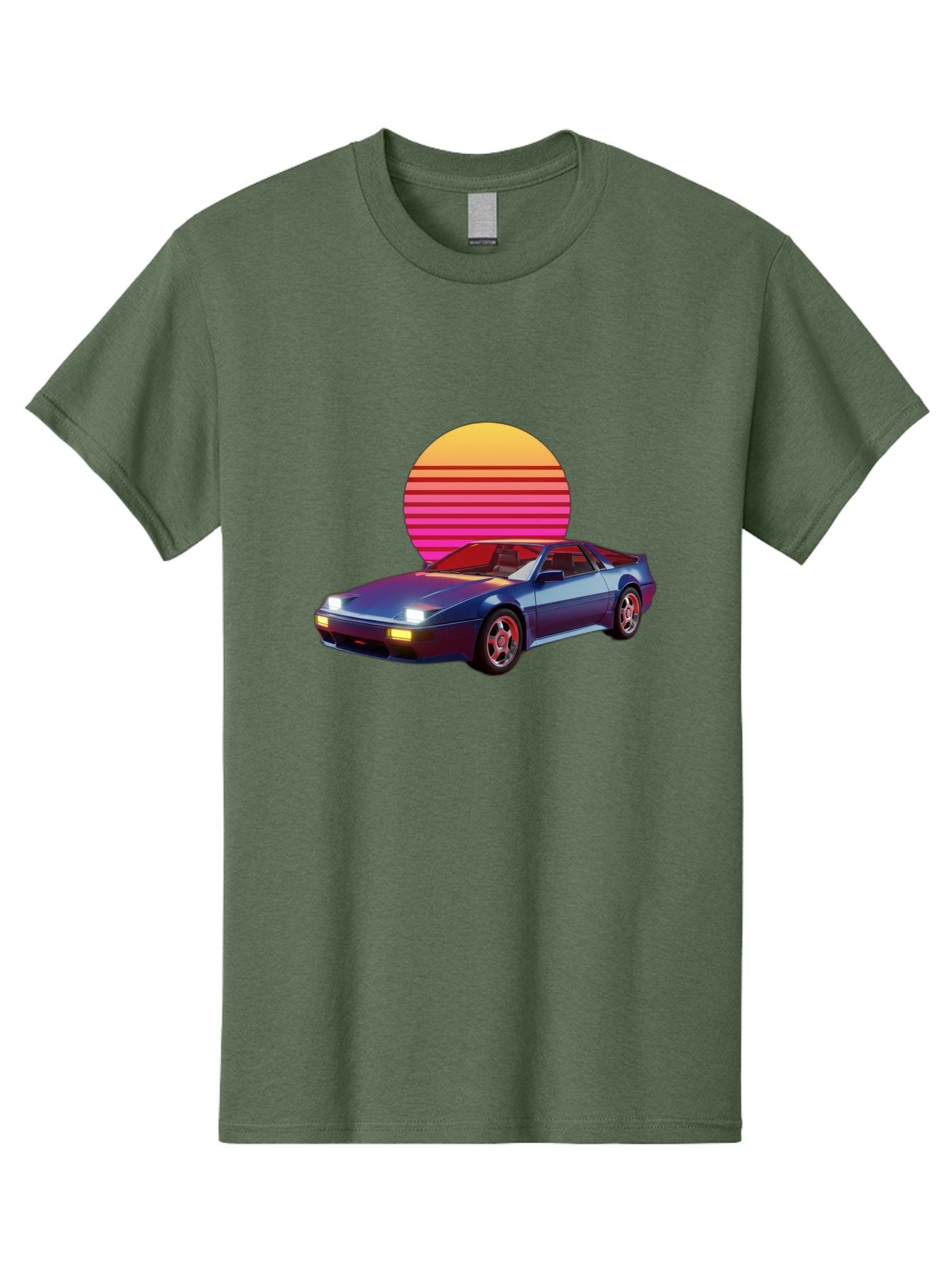 Lotus-Esprit Men'S Graphic Tee, 100% Cotton, Comfortable Casual Summer Wear, Machine Washable, Nissan 280Zx, Retro Futuristic Car, Sports Car, Vintage Automobile, Synthwave Art, Neon Lights, Gradient Sun, Retro Aesthetic, Synthwave Style Baa929 10