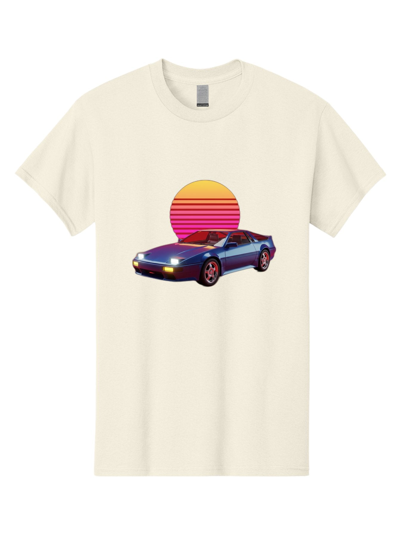 Lotus-Esprit Men'S Graphic Tee, 100% Cotton, Comfortable Casual Summer Wear, Machine Washable, Nissan 280Zx, Retro Futuristic Car, Sports Car, Vintage Automobile, Synthwave Art, Neon Lights, Gradient Sun, Retro Aesthetic, Synthwave Style Baa929 7