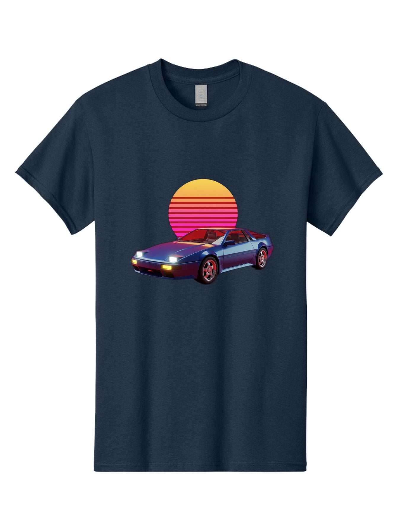 Lotus-Esprit Men'S Graphic Tee, 100% Cotton, Comfortable Casual Summer Wear, Machine Washable, Nissan 280Zx, Retro Futuristic Car, Sports Car, Vintage Automobile, Synthwave Art, Neon Lights, Gradient Sun, Retro Aesthetic, Synthwave Style Baa929 15