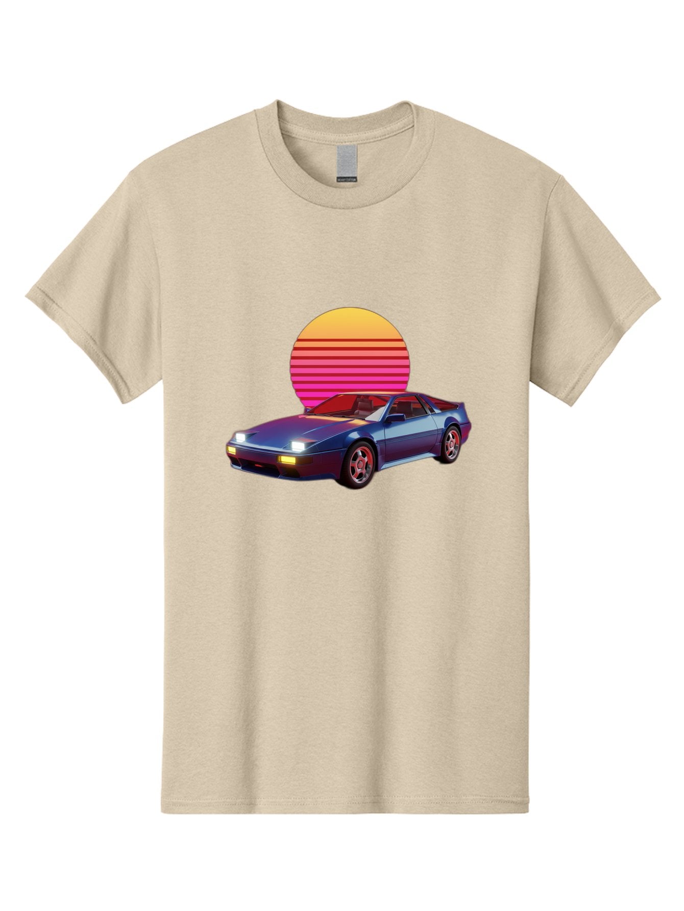Lotus-Esprit Men'S Graphic Tee, 100% Cotton, Comfortable Casual Summer Wear, Machine Washable, Nissan 280Zx, Retro Futuristic Car, Sports Car, Vintage Automobile, Synthwave Art, Neon Lights, Gradient Sun, Retro Aesthetic, Synthwave Style Baa929