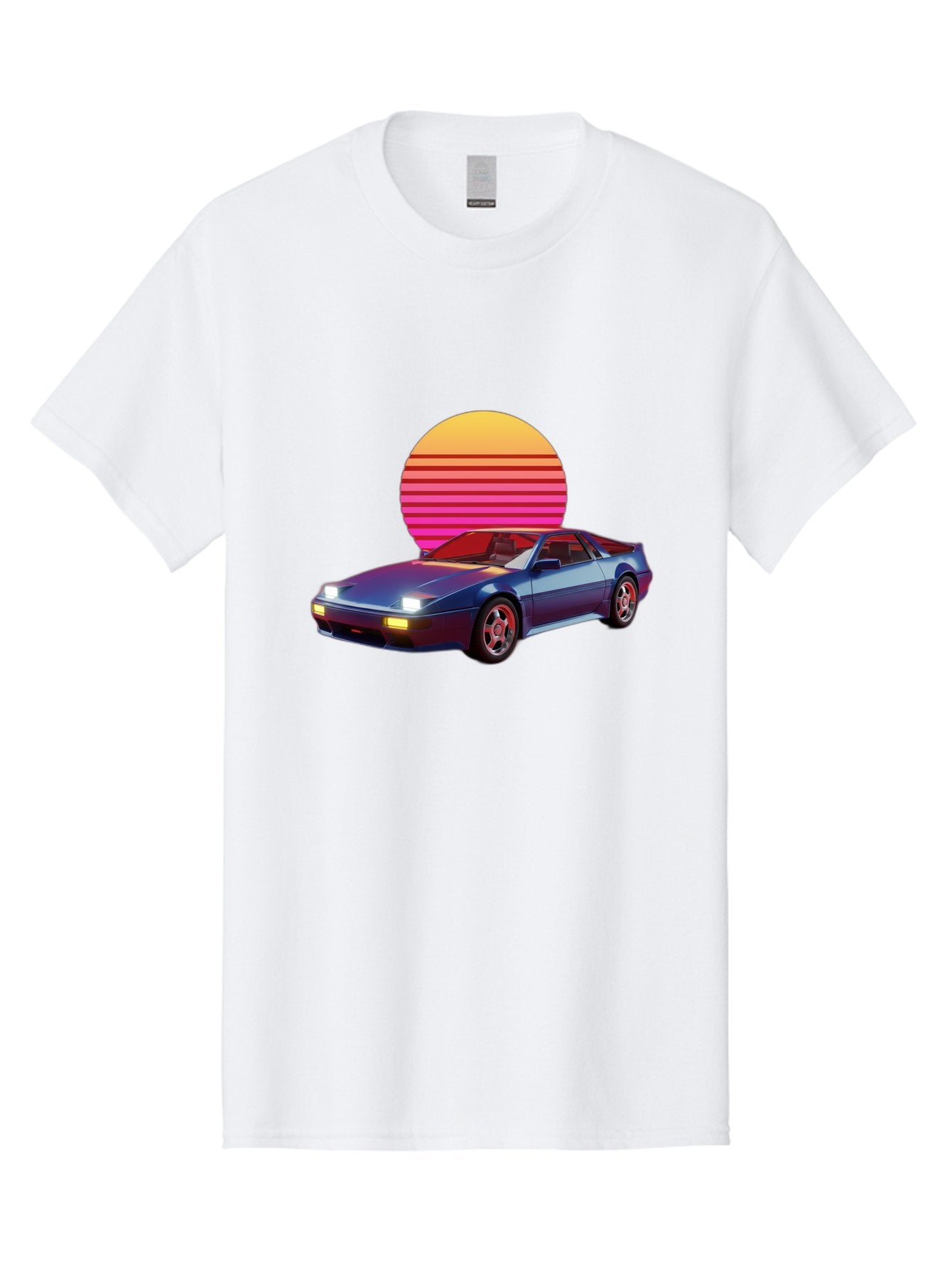 Lotus-Esprit Men'S Graphic Tee, 100% Cotton, Comfortable Casual Summer Wear, Machine Washable, Nissan 280Zx, Retro Futuristic Car, Sports Car, Vintage Automobile, Synthwave Art, Neon Lights, Gradient Sun, Retro Aesthetic, Synthwave Style Baa929 14