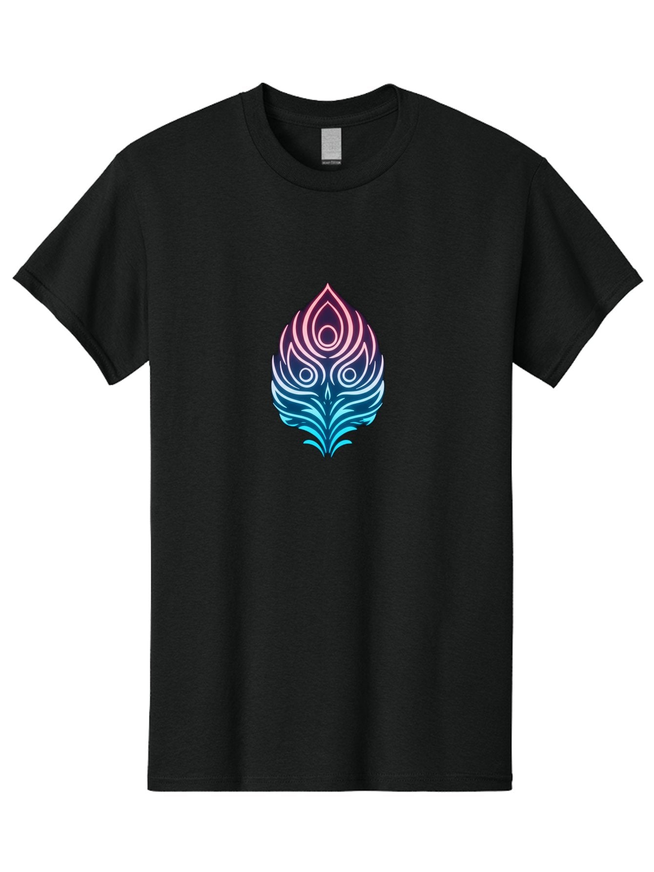Lotus-Flower Men'S Graphic Tee, 100% Cotton, Comfortable Casual Summer Wear, Machine Washable, Stylized Lotus Leaf, Gradient Colors, Abstract Design, Mystical Symbol, Spiritual Icon, Bohemian Style, Vibrant Colors, Swirling Patterns, Baa930 11