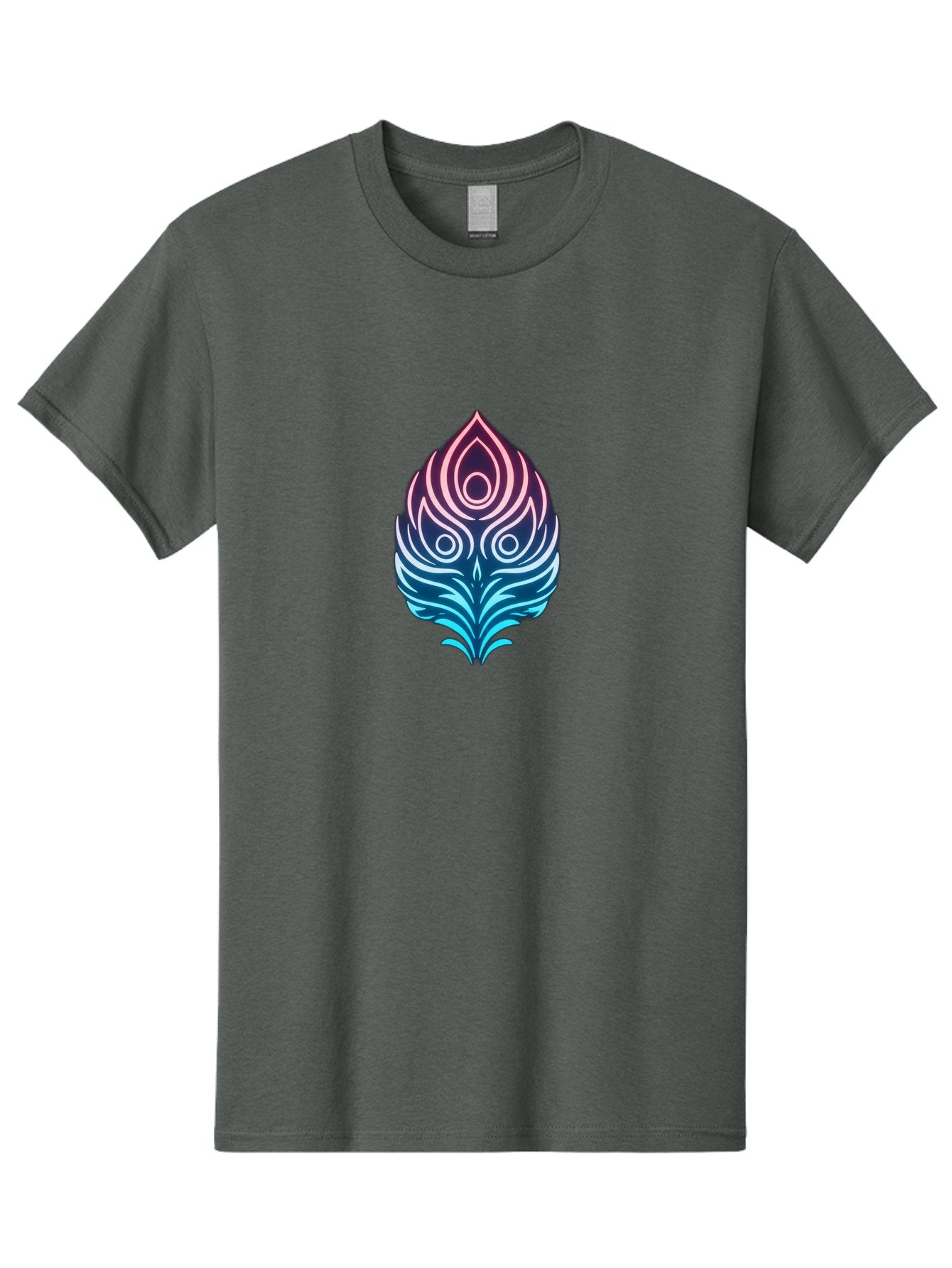Lotus-Flower Men'S Graphic Tee, 100% Cotton, Comfortable Casual Summer Wear, Machine Washable, Stylized Lotus Leaf, Gradient Colors, Abstract Design, Mystical Symbol, Spiritual Icon, Bohemian Style, Vibrant Colors, Swirling Patterns, Baa930 9