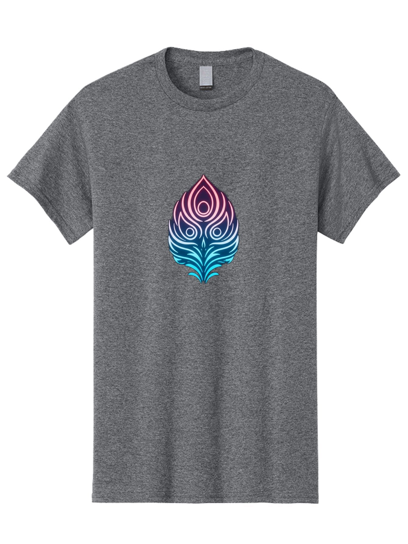 Lotus-Flower Men'S Graphic Tee, 100% Cotton, Comfortable Casual Summer Wear, Machine Washable, Stylized Lotus Leaf, Gradient Colors, Abstract Design, Mystical Symbol, Spiritual Icon, Bohemian Style, Vibrant Colors, Swirling Patterns, Baa930 7