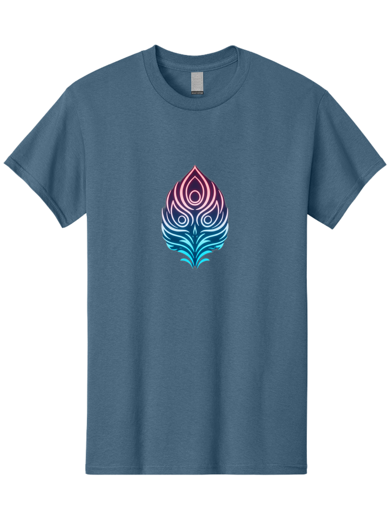 Lotus-Flower Men'S Graphic Tee, 100% Cotton, Comfortable Casual Summer Wear, Machine Washable, Stylized Lotus Leaf, Gradient Colors, Abstract Design, Mystical Symbol, Spiritual Icon, Bohemian Style, Vibrant Colors, Swirling Patterns, Baa930 21