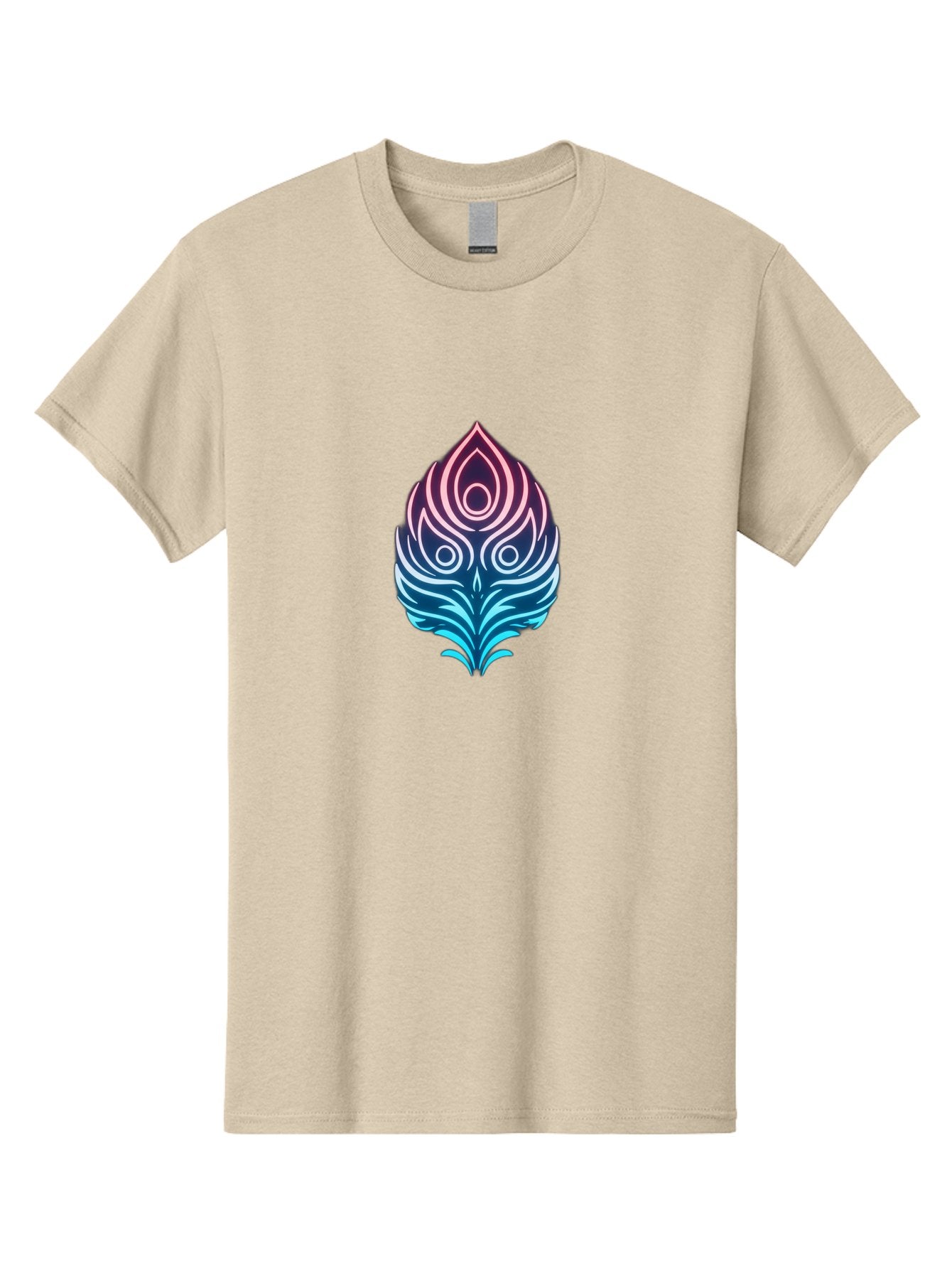 Lotus-Flower Men'S Graphic Tee, 100% Cotton, Comfortable Casual Summer Wear, Machine Washable, Stylized Lotus Leaf, Gradient Colors, Abstract Design, Mystical Symbol, Spiritual Icon, Bohemian Style, Vibrant Colors, Swirling Patterns, Baa930 5