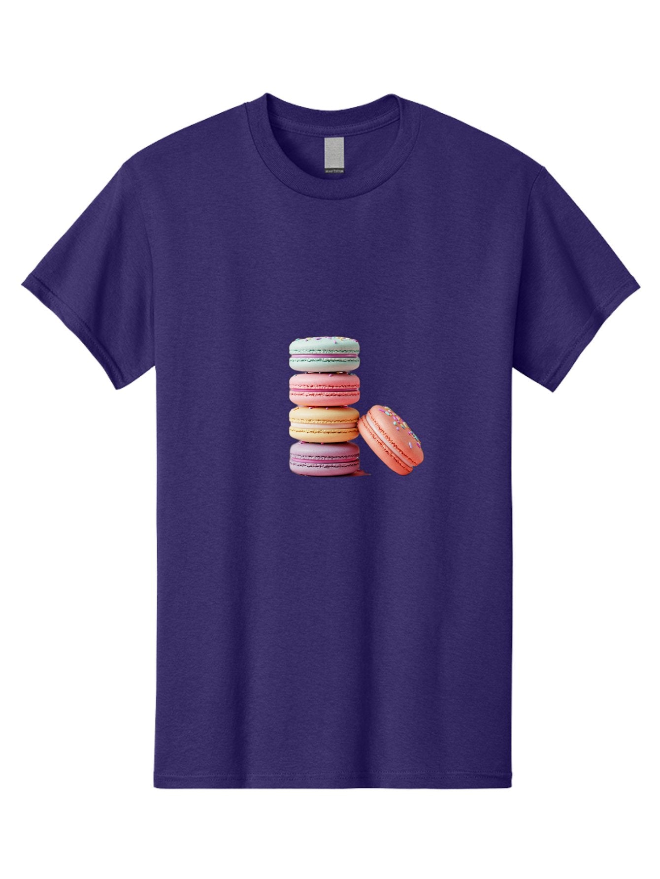 Macaron-Stack-1 Men'S Graphic Tee, 100% Cotton, Comfortable Casual Summer Wear, Machine Washable, Pastel-Colored Macarons, Stacked Macarons, Colorful Dessert, Sweet Treats, Macaron Stack, Vibrant Colors, Sweet Macarons, French Patisserie Baa937 11