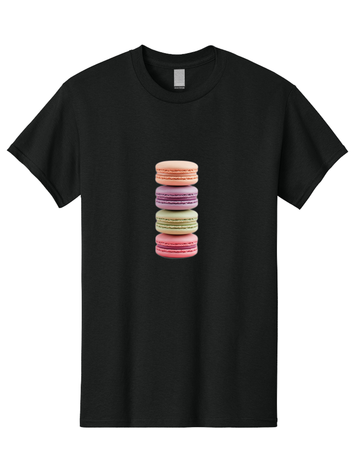 Macaron-Stack Men'S Graphic Tee, 100% Cotton, Comfortable Casual Summer Wear, Machine Washable, Colorful Macarons, Pastel Colors, Sweet Treats, Stacked Macarons, Macaron Tower, French Dessert, Baked Goods, Delicate Cookies, Sweet Indulgence, Baa938 23