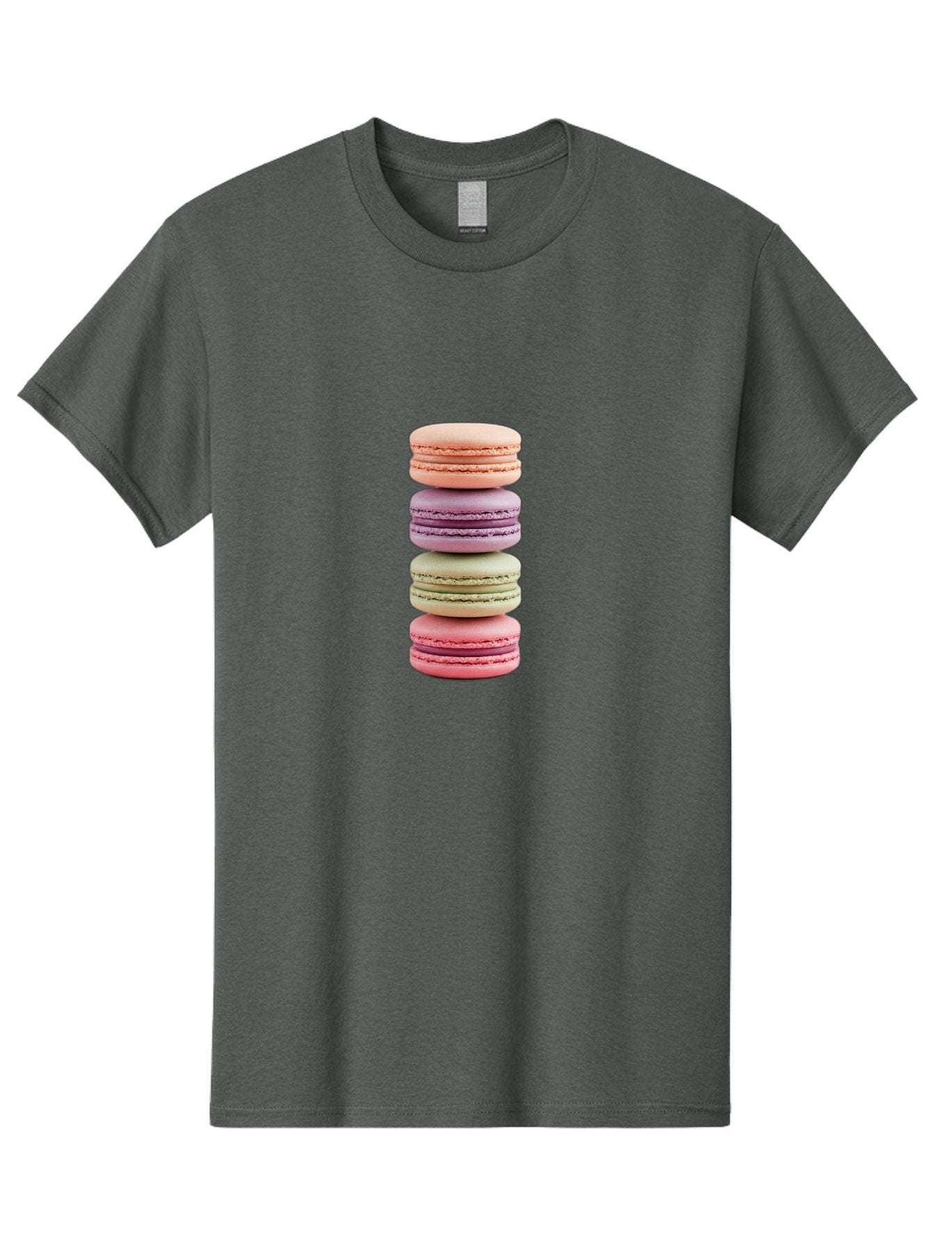 Macaron-Stack Men'S Graphic Tee, 100% Cotton, Comfortable Casual Summer Wear, Machine Washable, Colorful Macarons, Pastel Colors, Sweet Treats, Stacked Macarons, Macaron Tower, French Dessert, Baked Goods, Delicate Cookies, Sweet Indulgence, Baa938 11