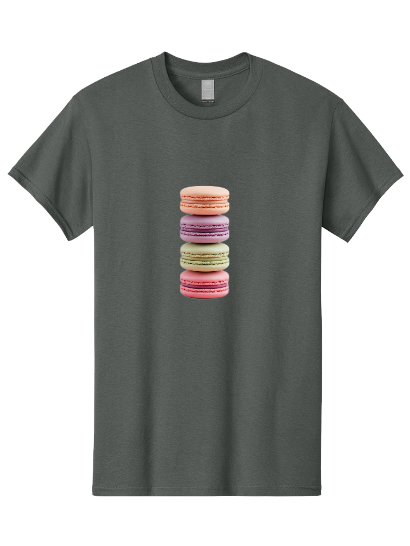 Macaron-Stack Men'S Graphic Tee, 100% Cotton, Comfortable Casual Summer Wear, Machine Washable, Colorful Macarons, Pastel Colors, Sweet Treats, Stacked Macarons, Macaron Tower, French Dessert, Baked Goods, Delicate Cookies, Sweet Indulgence, Baa938 7