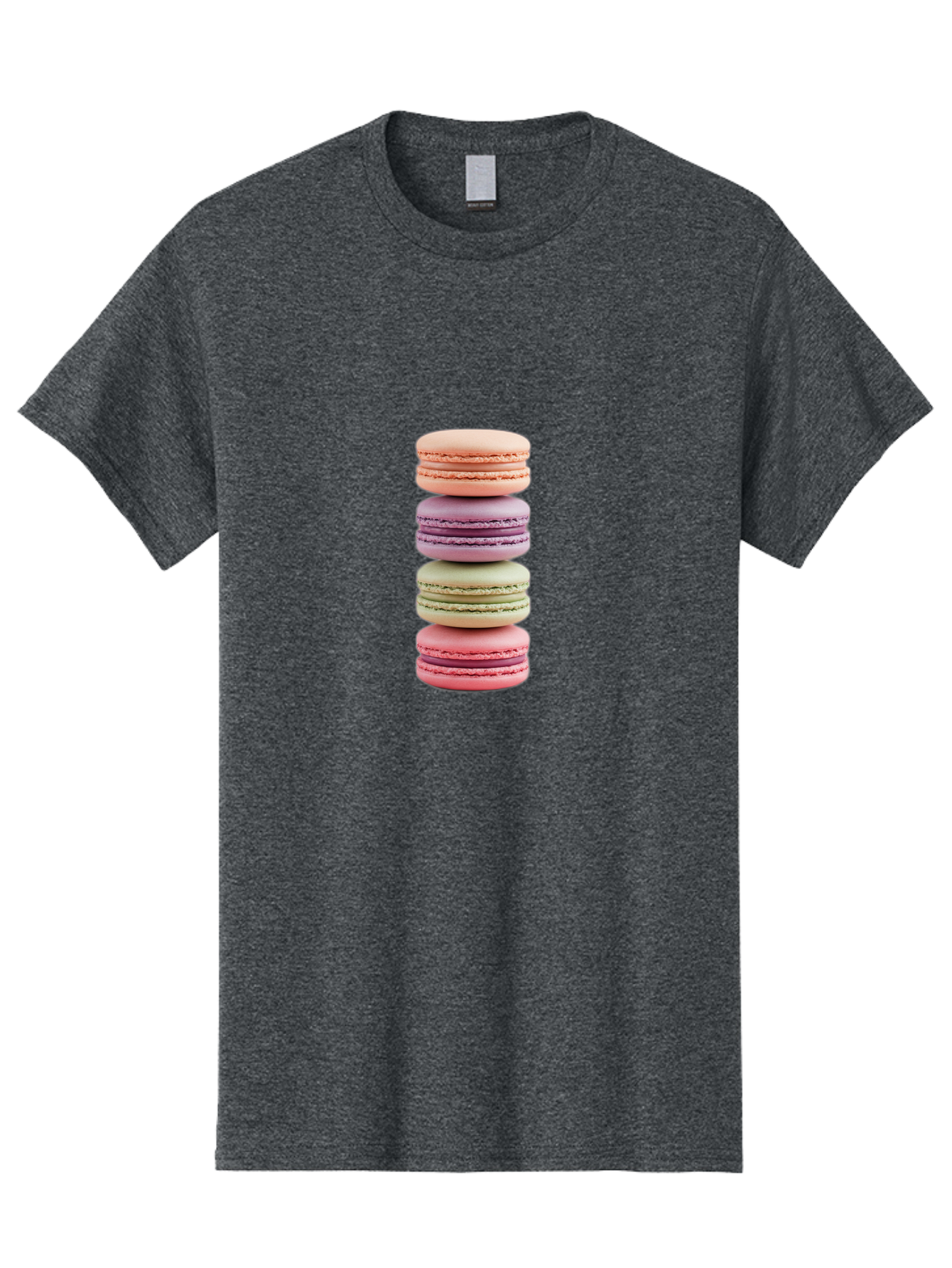 Macaron-Stack Men'S Graphic Tee, 100% Cotton, Comfortable Casual Summer Wear, Machine Washable, Colorful Macarons, Pastel Colors, Sweet Treats, Stacked Macarons, Macaron Tower, French Dessert, Baked Goods, Delicate Cookies, Sweet Indulgence, Baa938 21