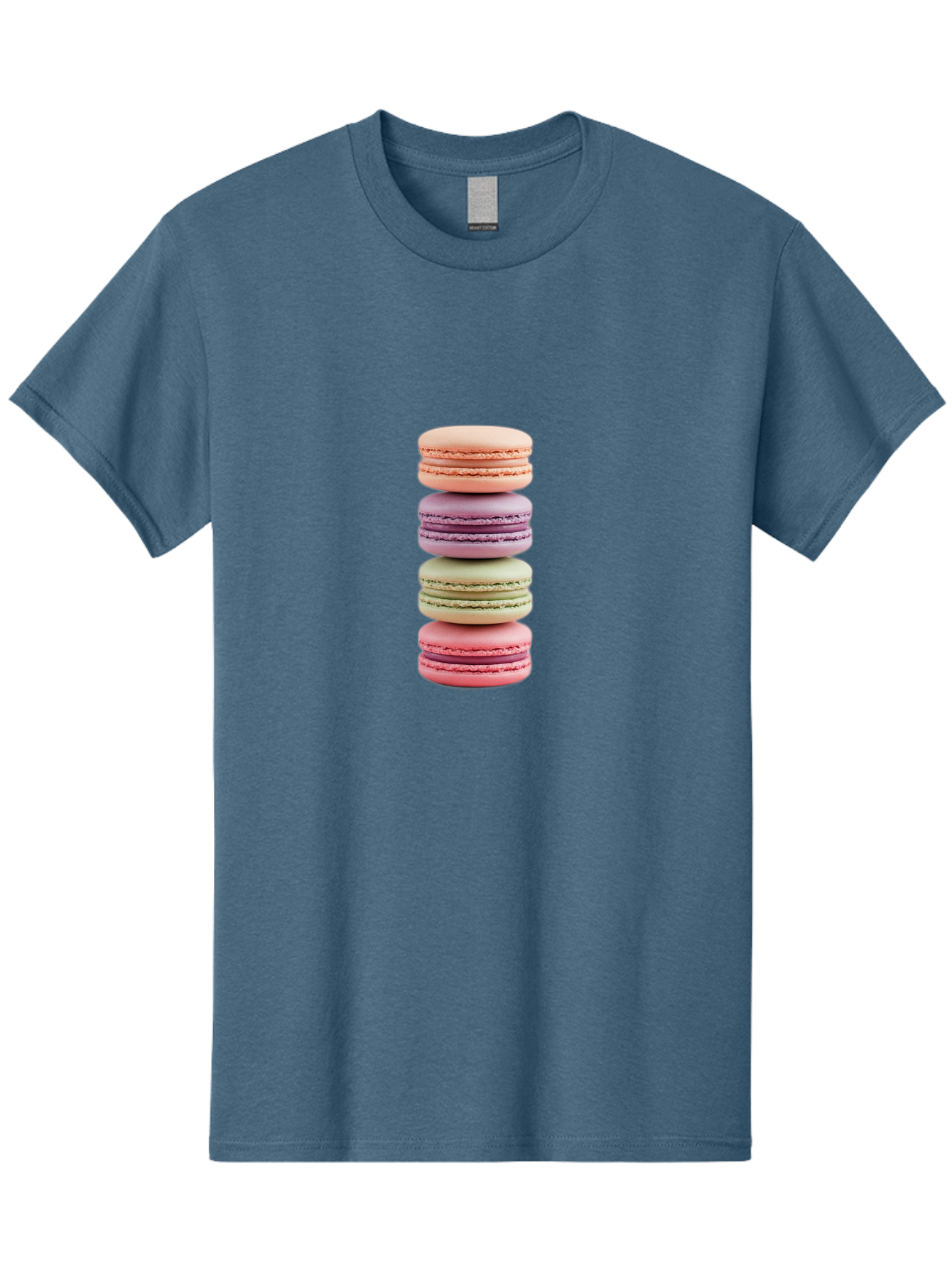 Macaron-Stack Men'S Graphic Tee, 100% Cotton, Comfortable Casual Summer Wear, Machine Washable, Colorful Macarons, Pastel Colors, Sweet Treats, Stacked Macarons, Macaron Tower, French Dessert, Baked Goods, Delicate Cookies, Sweet Indulgence, Baa938 29