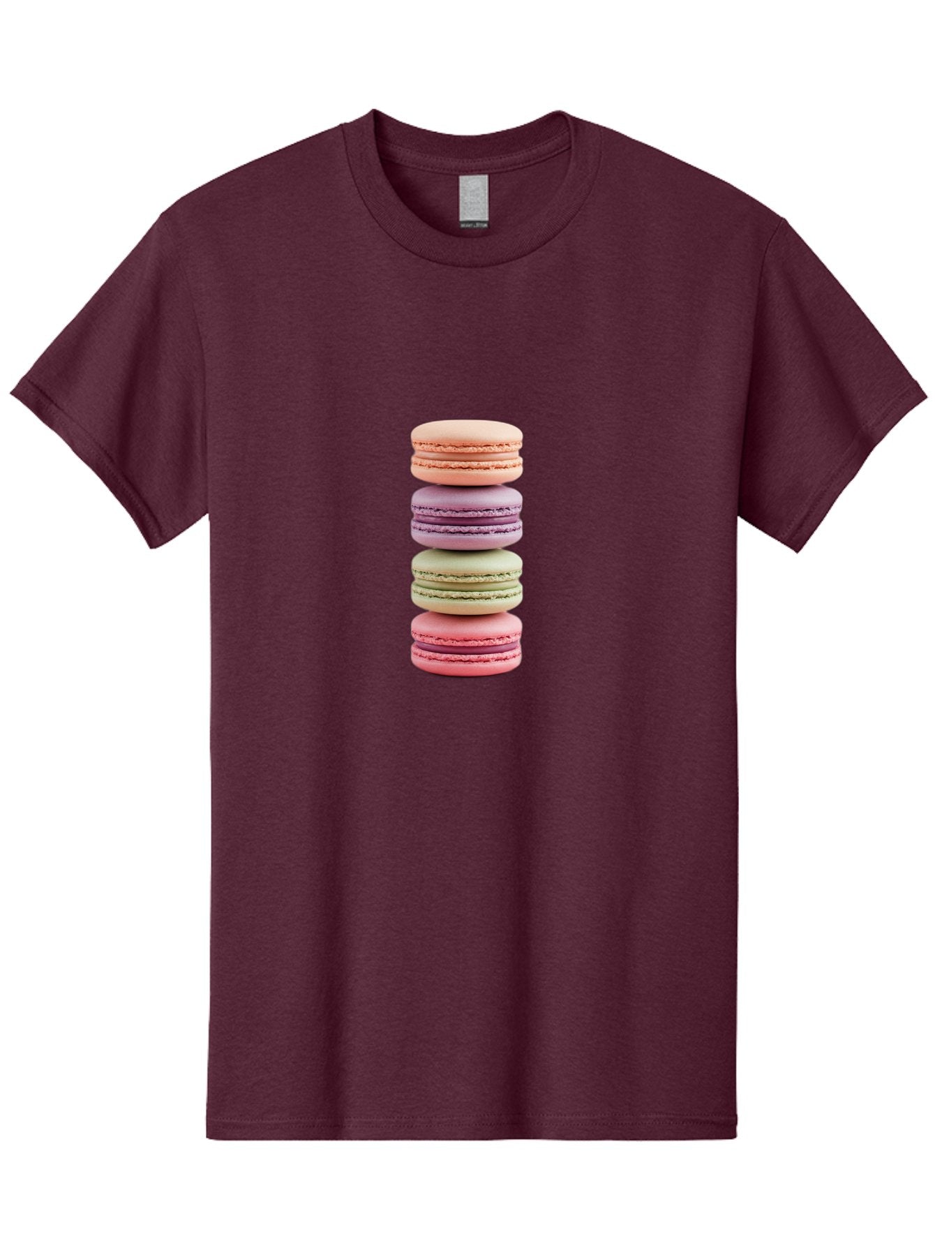 Macaron-Stack Men'S Graphic Tee, 100% Cotton, Comfortable Casual Summer Wear, Machine Washable, Colorful Macarons, Pastel Colors, Sweet Treats, Stacked Macarons, Macaron Tower, French Dessert, Baked Goods, Delicate Cookies, Sweet Indulgence, Baa938 7