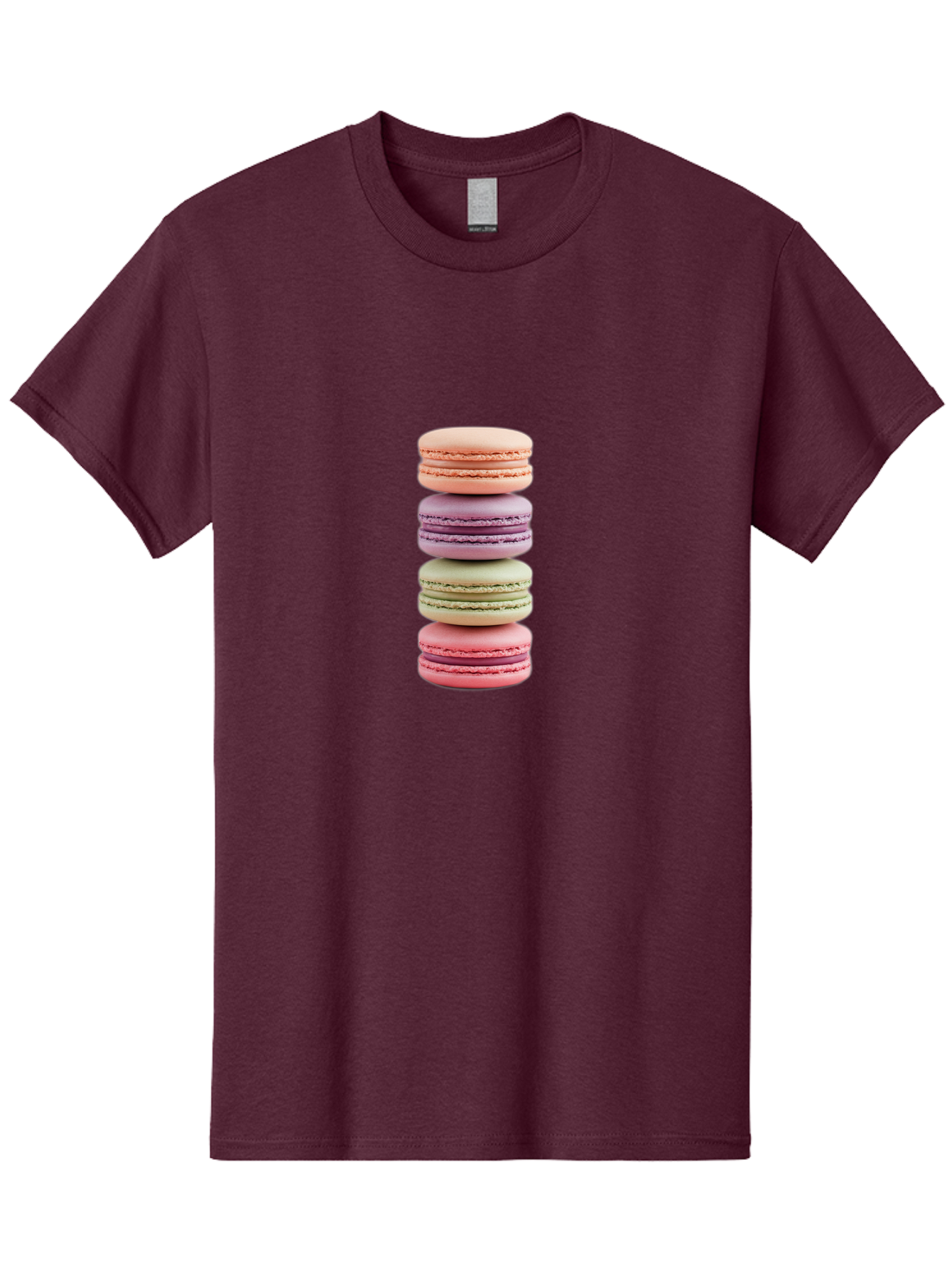 Macaron-Stack Men'S Graphic Tee, 100% Cotton, Comfortable Casual Summer Wear, Machine Washable, Colorful Macarons, Pastel Colors, Sweet Treats, Stacked Macarons, Macaron Tower, French Dessert, Baked Goods, Delicate Cookies, Sweet Indulgence, Baa938 25