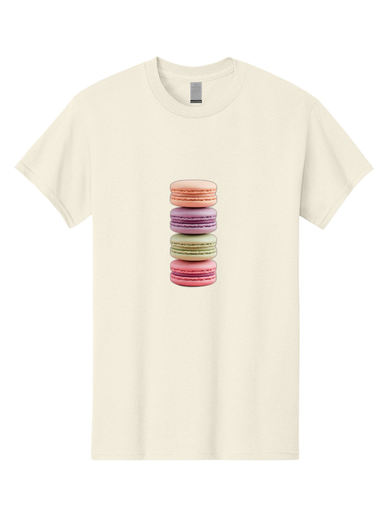 Macaron-Stack Men'S Graphic Tee, 100% Cotton, Comfortable Casual Summer Wear, Machine Washable, Colorful Macarons, Pastel Colors, Sweet Treats, Stacked Macarons, Macaron Tower, French Dessert, Baked Goods, Delicate Cookies, Sweet Indulgence, Baa938 8