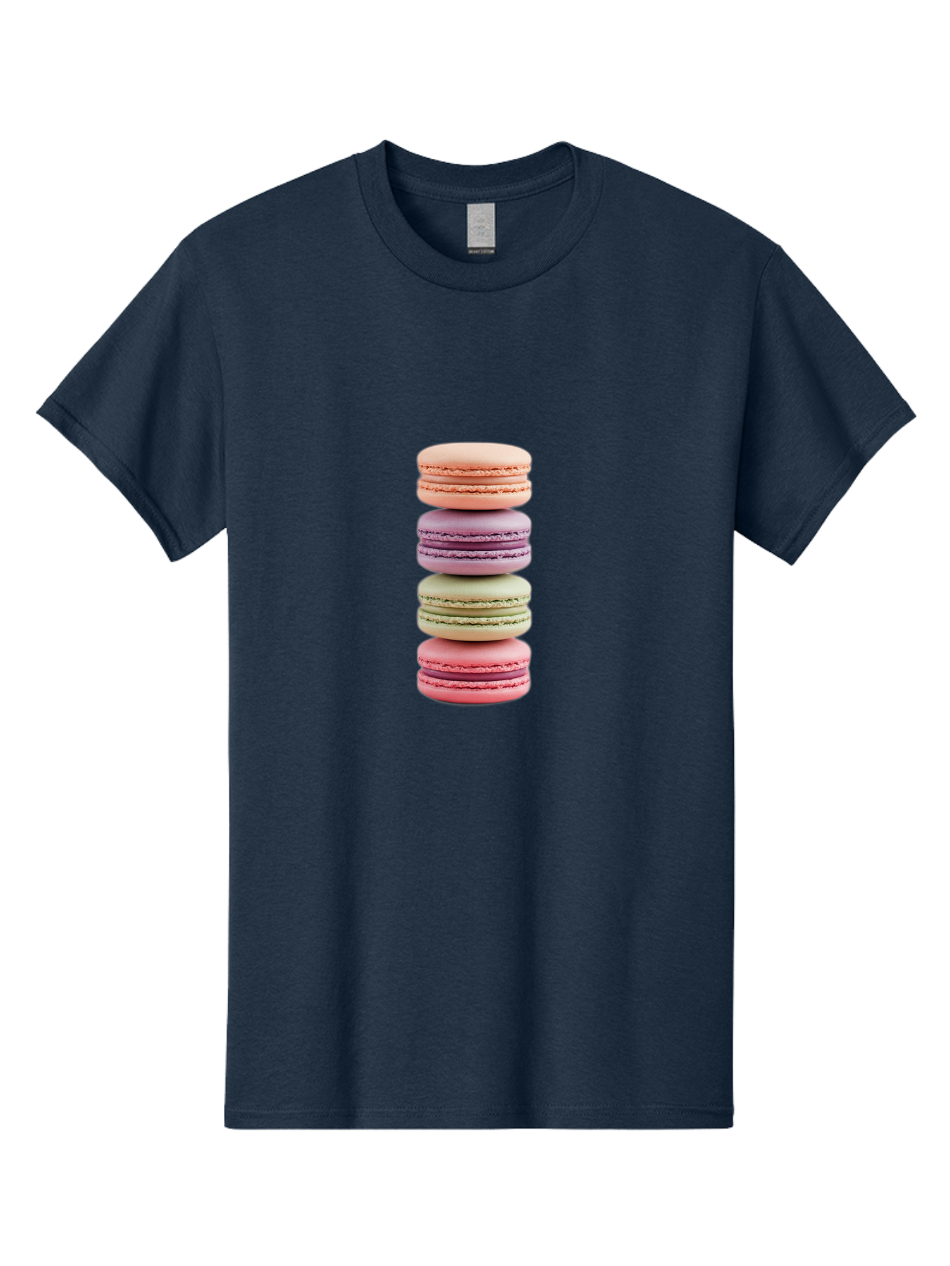 Macaron-Stack Men'S Graphic Tee, 100% Cotton, Comfortable Casual Summer Wear, Machine Washable, Colorful Macarons, Pastel Colors, Sweet Treats, Stacked Macarons, Macaron Tower, French Dessert, Baked Goods, Delicate Cookies, Sweet Indulgence, Baa938 15