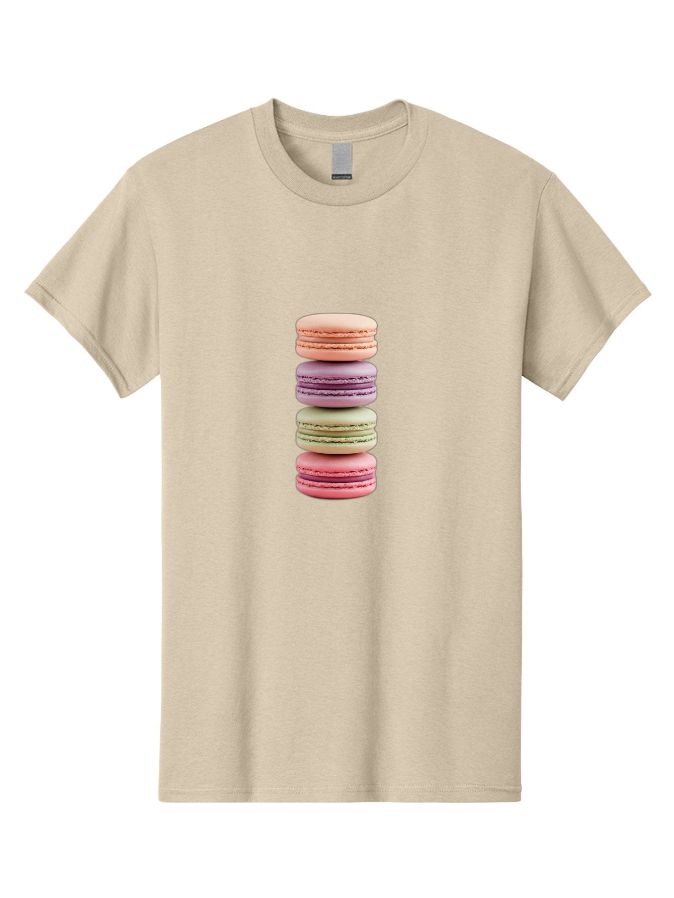 Macaron-Stack Men'S Graphic Tee, 100% Cotton, Comfortable Casual Summer Wear, Machine Washable, Colorful Macarons, Pastel Colors, Sweet Treats, Stacked Macarons, Macaron Tower, French Dessert, Baked Goods, Delicate Cookies, Sweet Indulgence, Baa938 14
