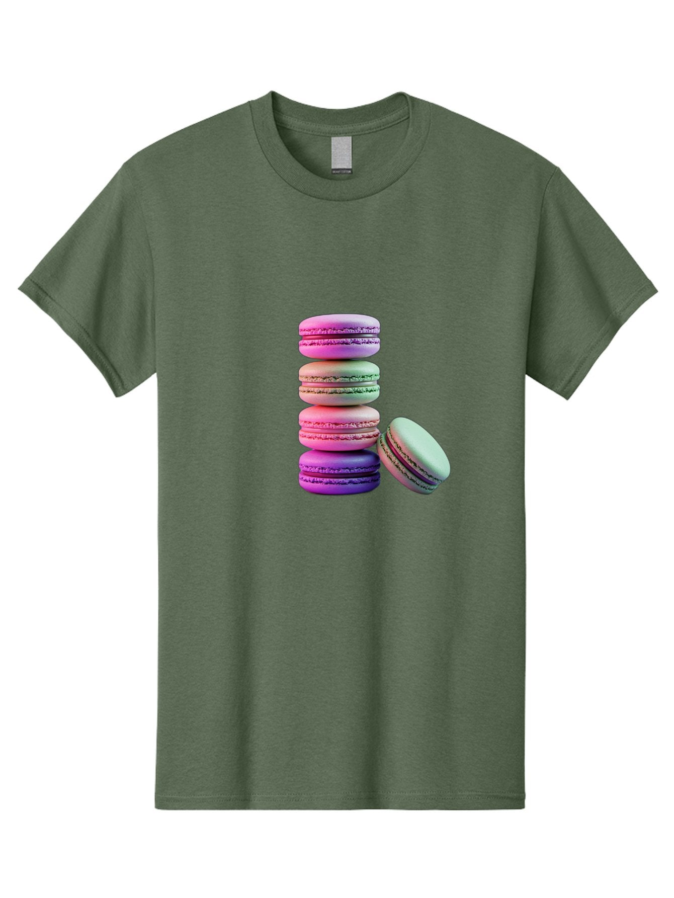 Macaron-Tower-1 Men'S Graphic Tee, 100% Cotton, Comfortable Casual Summer Wear, Machine Washable, Stacked Macarons, Colorful Treats, French Desserts, Sweet Indulgences, Pastel Colors, Layered Cookies, Creamy Fillings, Dessert Photography Baa939 15
