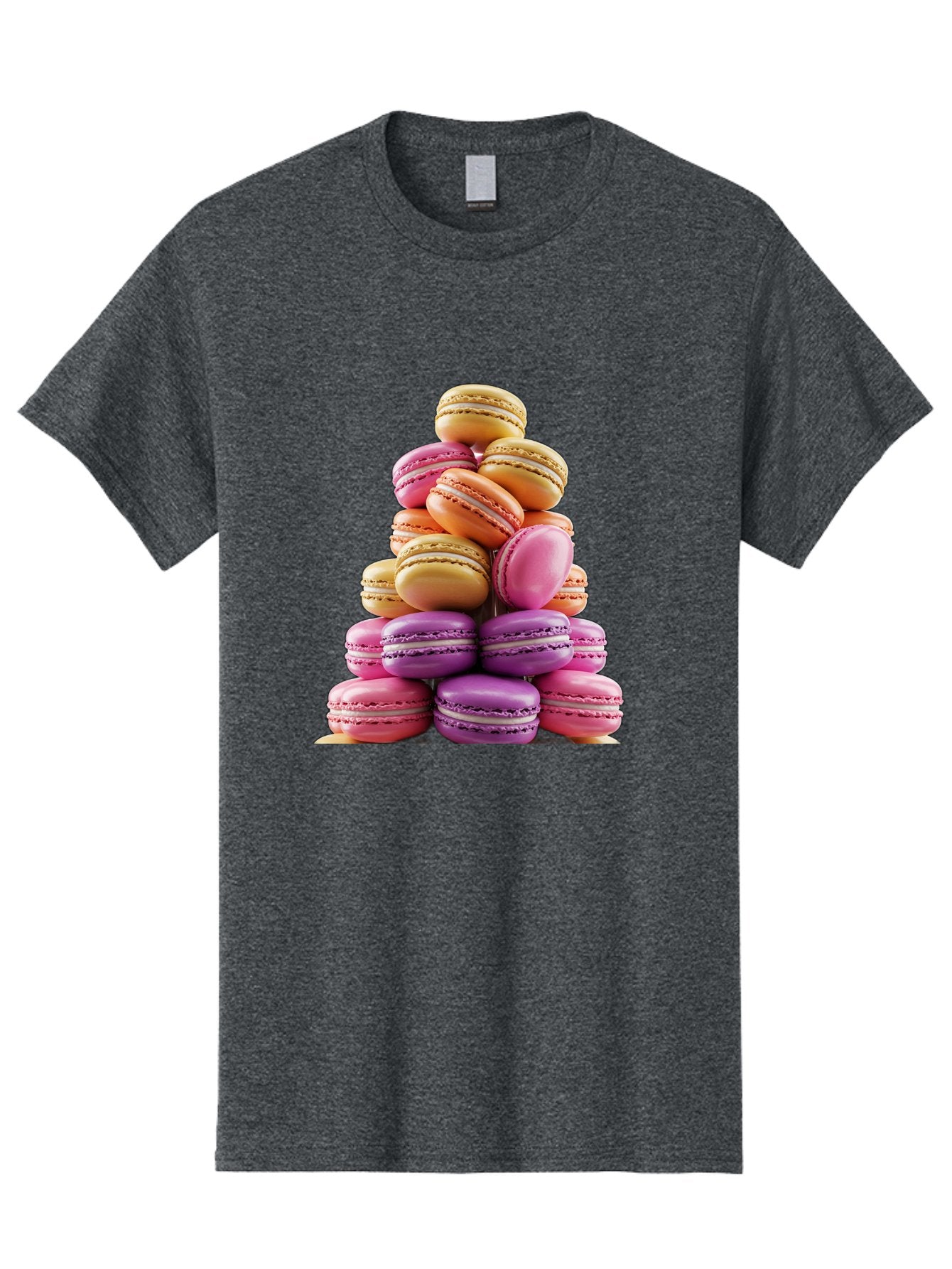 Macaron-Tower-2 Men'S Graphic Tee, 100% Cotton, Comfortable Casual Summer Wear, Machine Washable, Stack Of Macarons, Colorful Macarons, Pastel Colors, Dessert Display, Sweet Treats, French Patisserie, Macaron Stack, Pastel Pink, Purple, Baa940 13