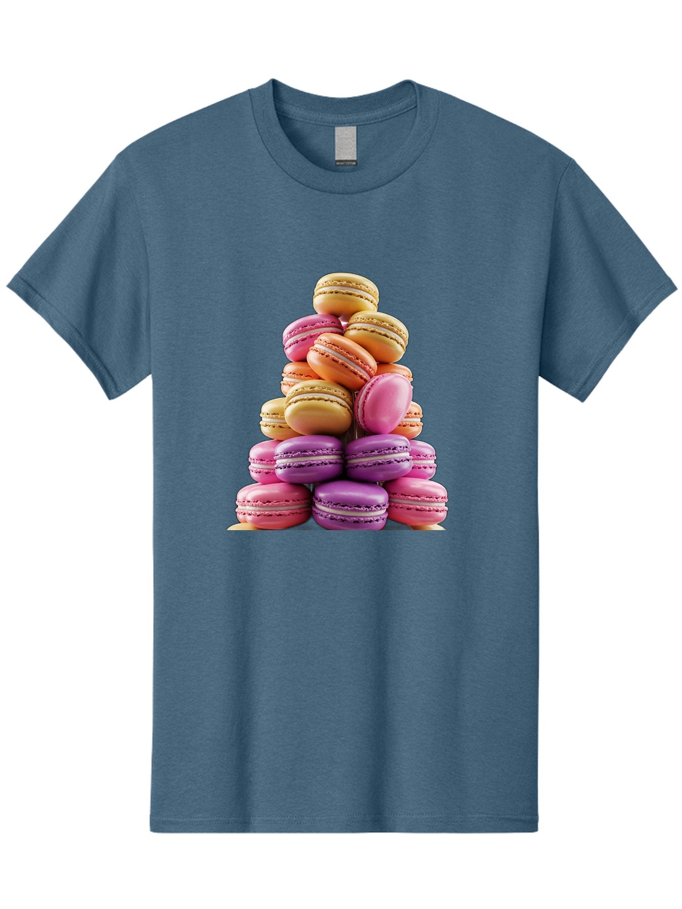 Macaron-Tower-2 Men'S Graphic Tee, 100% Cotton, Comfortable Casual Summer Wear, Machine Washable, Stack Of Macarons, Colorful Macarons, Pastel Colors, Dessert Display, Sweet Treats, French Patisserie, Macaron Stack, Pastel Pink, Purple, Baa940 11
