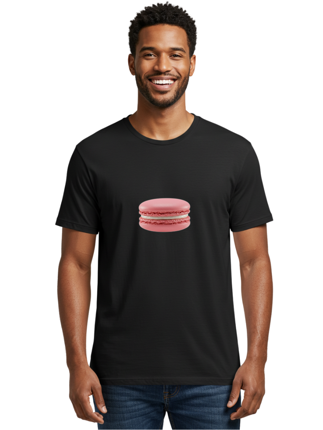 Macaron Men'S Graphic Tee, 100% Cotton, Comfortable Casual Summer Wear, Machine Washable, Pink Macaron, French Dessert, Sweet Treat, Meringue-Based Cookie, Creamy Filling, Delicate Texture, Pastel Colors, Bakery Delights, Sweet Indulgence, Baa942 22