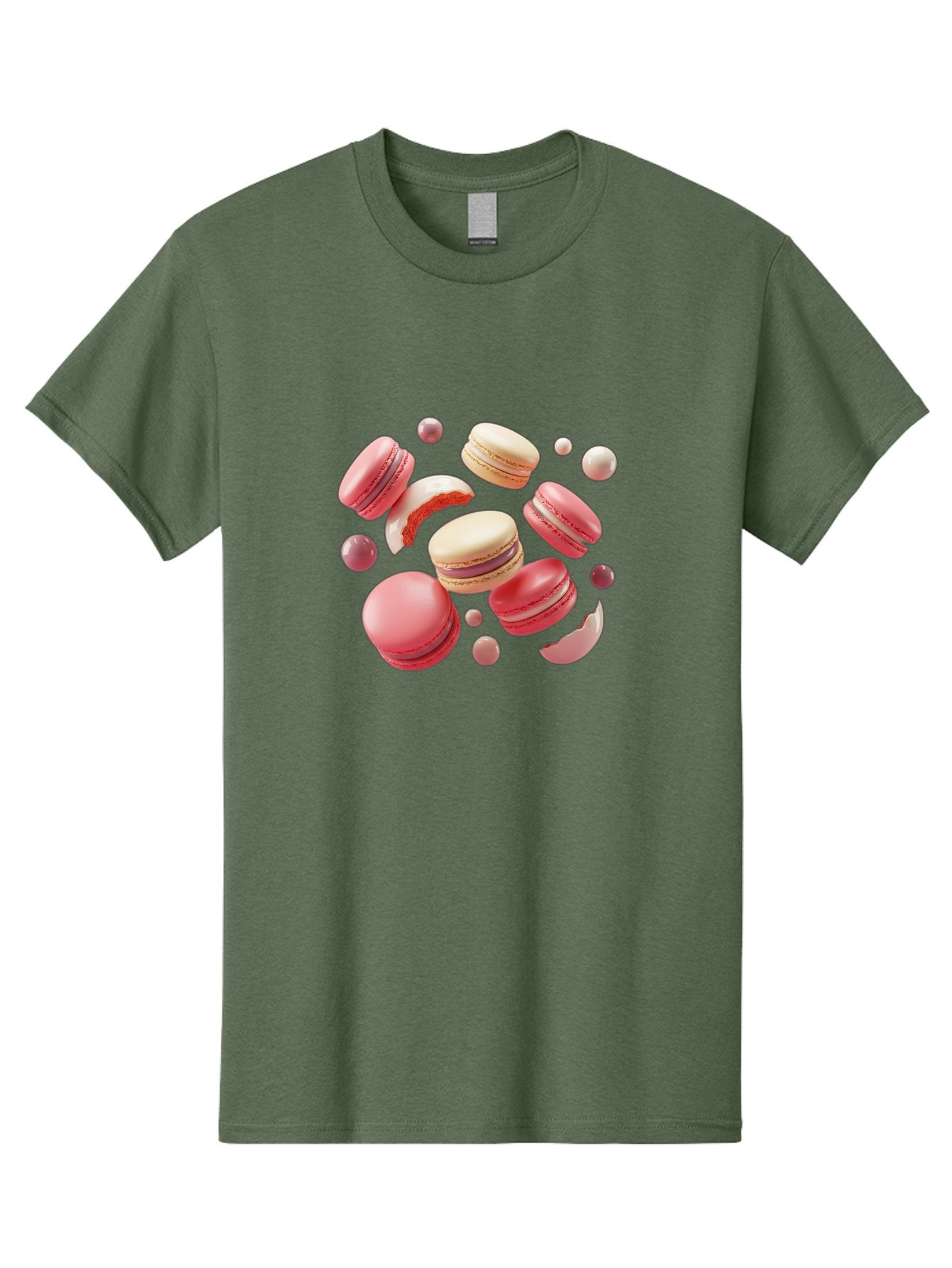 Macarons-10 Men'S Graphic Tee, 100% Cotton, Comfortable Casual Summer Wear, Machine Washable, Pink And White Macarons, Assorted Desserts, Sweet Treats, French Pastries, Macaron Filling, Dessert Art, Food Photography, Sweet Indulgence, Baa944 15