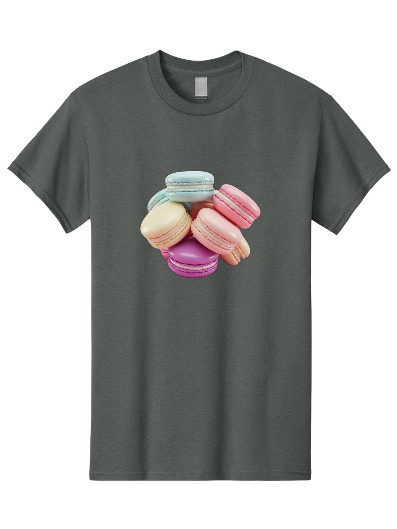 Macarons-11 Men'S Graphic Tee, 100% Cotton, Comfortable Casual Summer Wear, Machine Washable, Colorful Macarons, Pastel-Colored Desserts, Sweet Treats, French Patisserie, Delicate Meringue-Based Cookies, Creamy Fillings, Vibrant Colors, Baa945 15